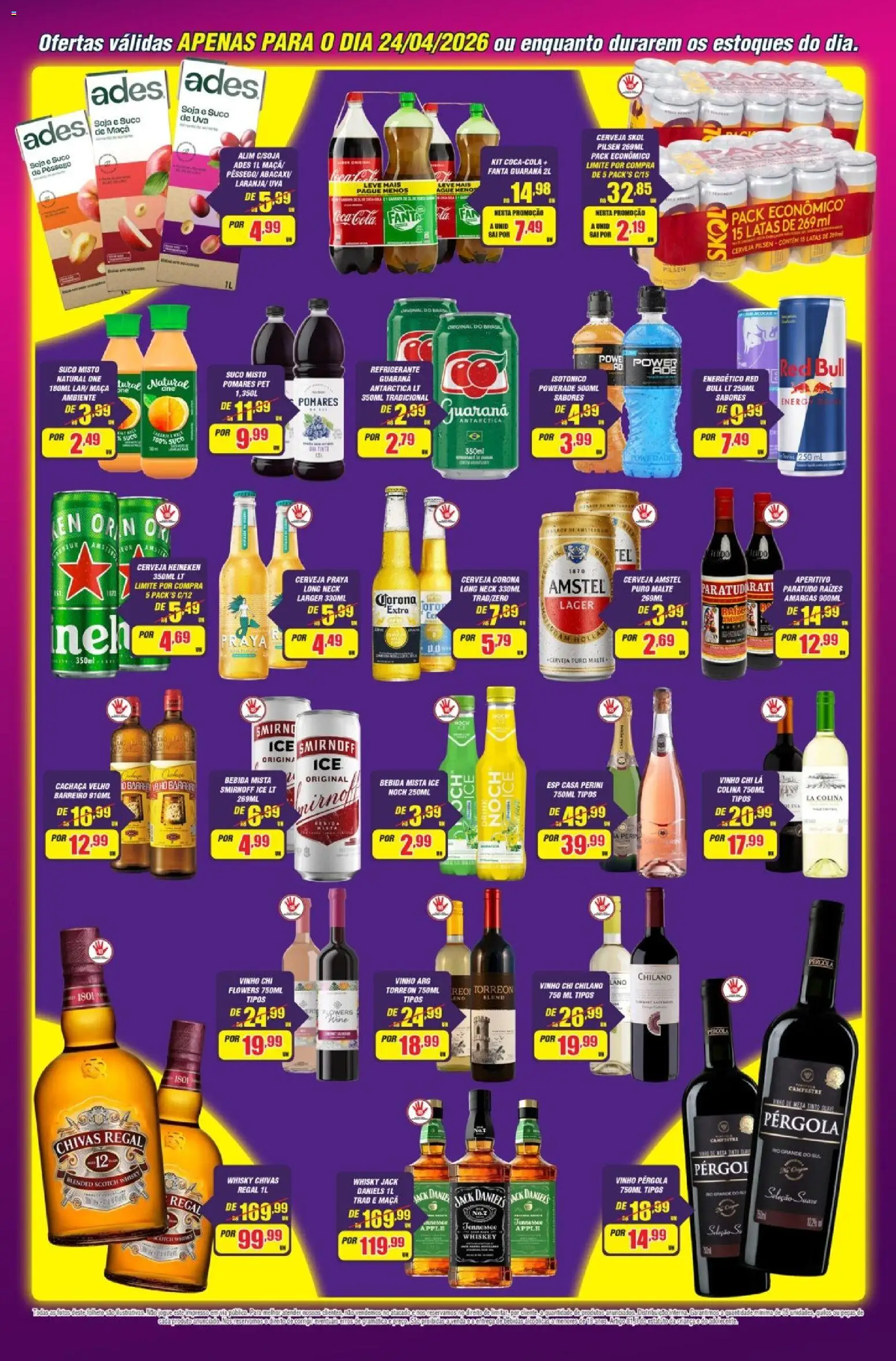 Violeta Supermercados Folheto - válido de 24.04.2026 | Página: 4 | Produtos: Guaraná, Vinho, Soja, Isotônico