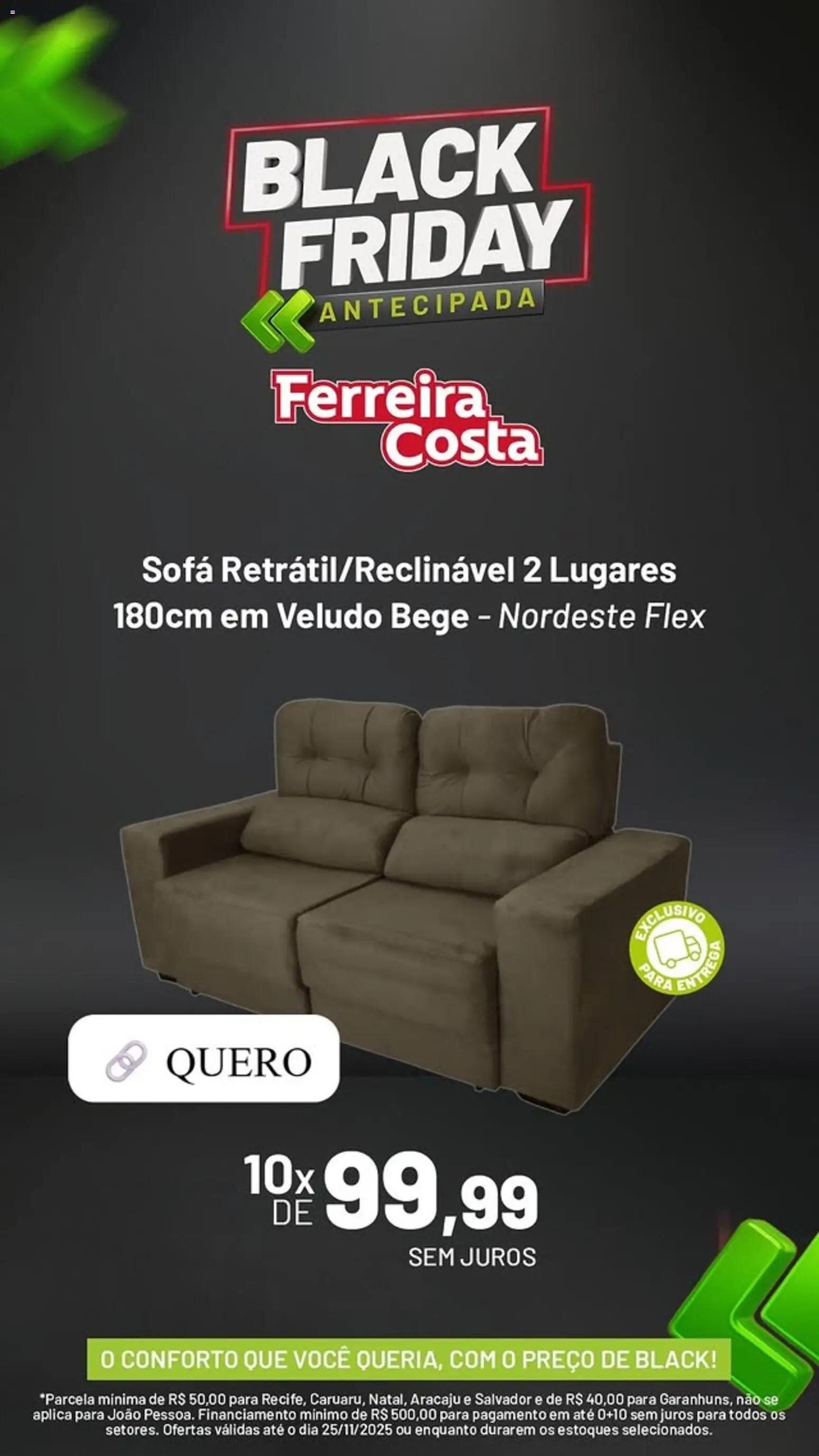 Ferreira Costa Folheto - válido de 02.11.2025 | Página: 2 | Produtos: Sofá