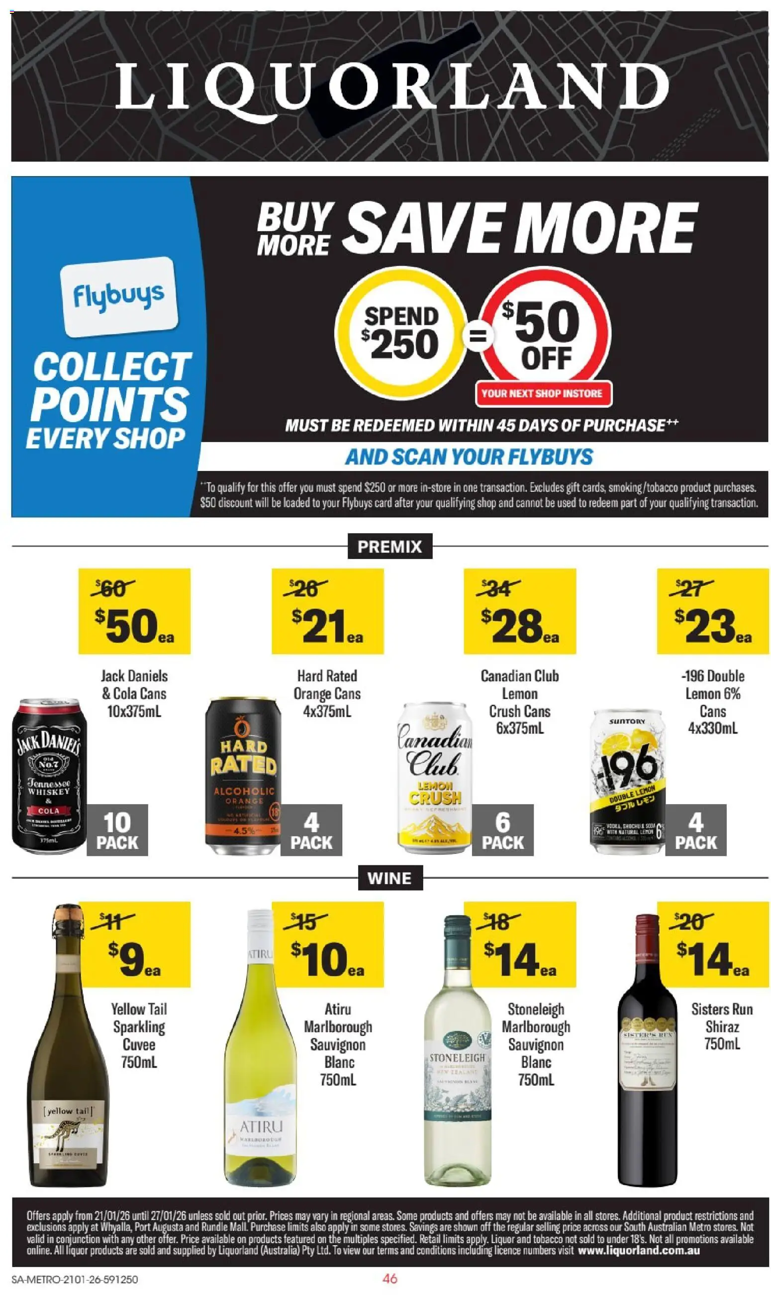 Liquorland catalogue - valid from 21.01.2026 | Page: 1 | Products: Wine, Whiskey, Lemon