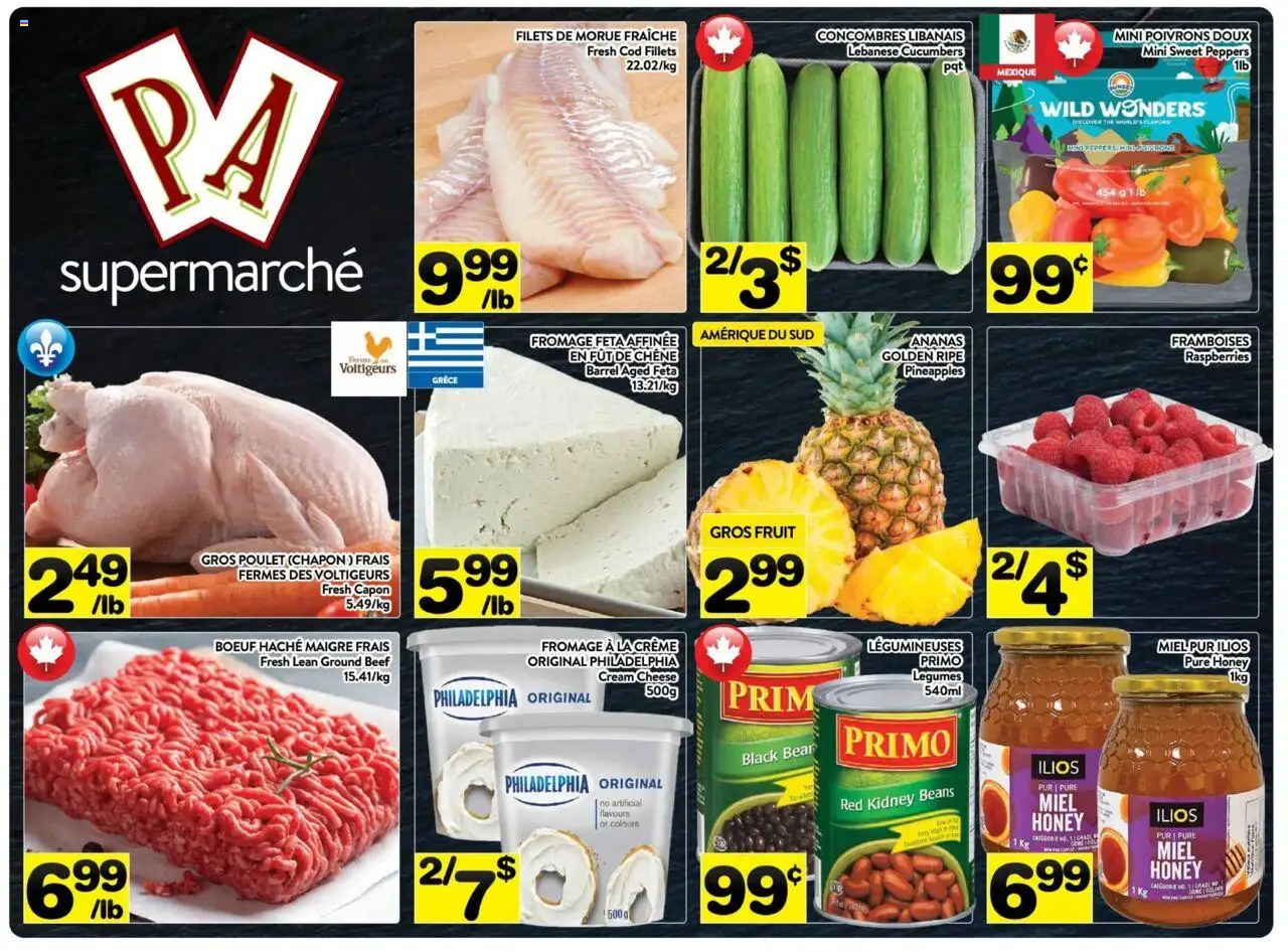 Pa Supermarché flyer valid from 29.09.2025 | Page: 1 | Products: Beef, Cream, Cucumbers, Cheese