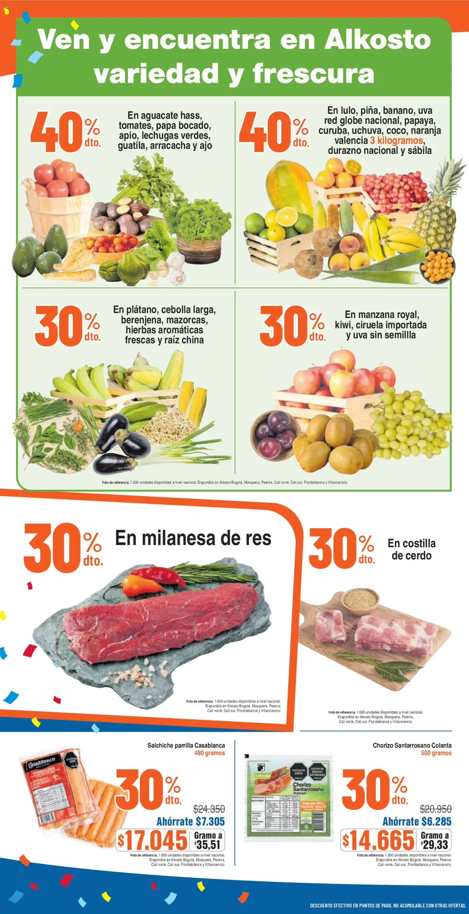 Alkosto revista - valida desde el 11.04.2026 | Página: 2 | Productos: Ajo, Parrilla, Manzana, Durazno