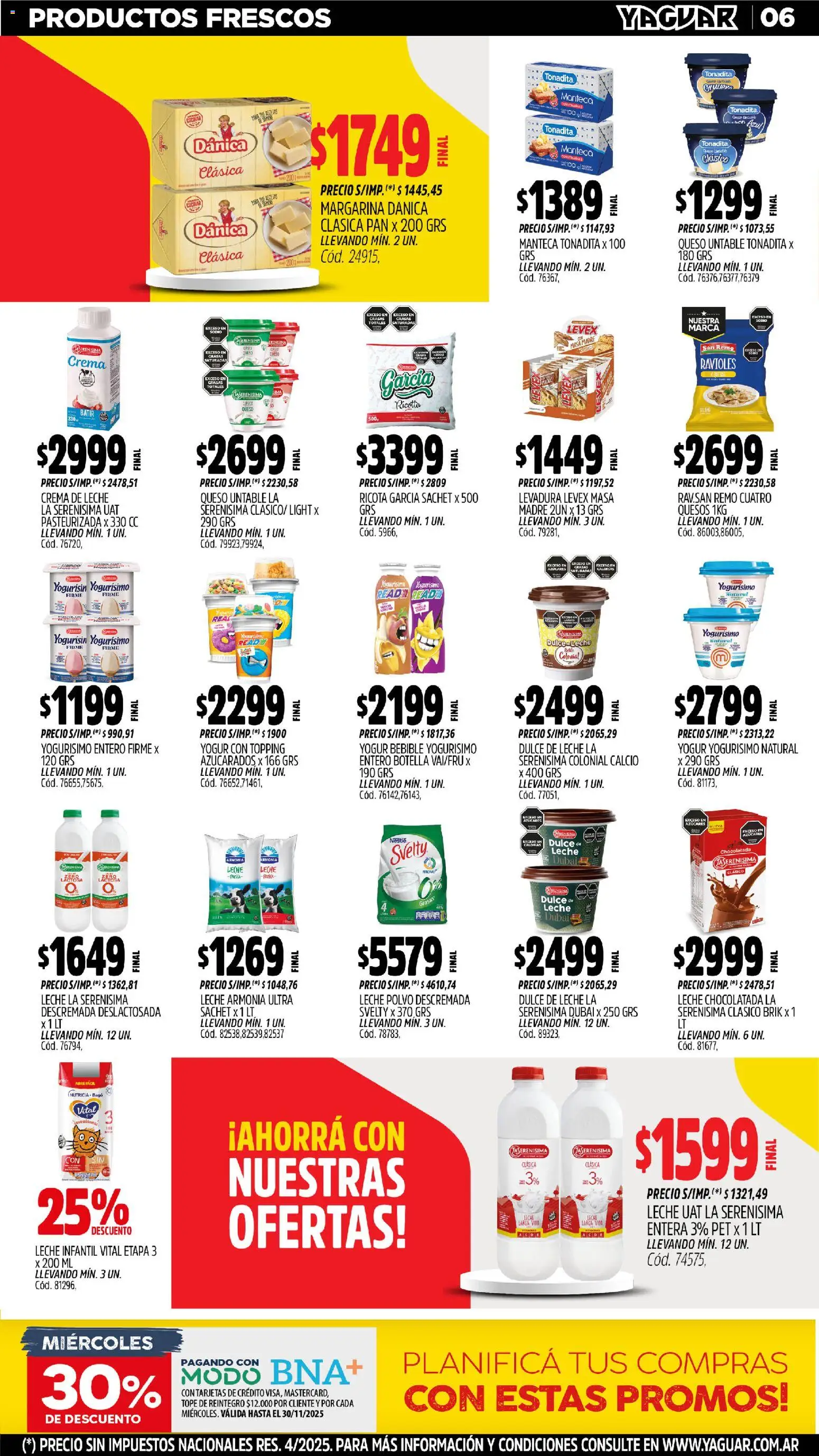 Yaguar - José C. Paz │ válido desde el 17.11.2025 | Página: 5 | Productos: Botella, Crema de leche, Leche, Ravioles