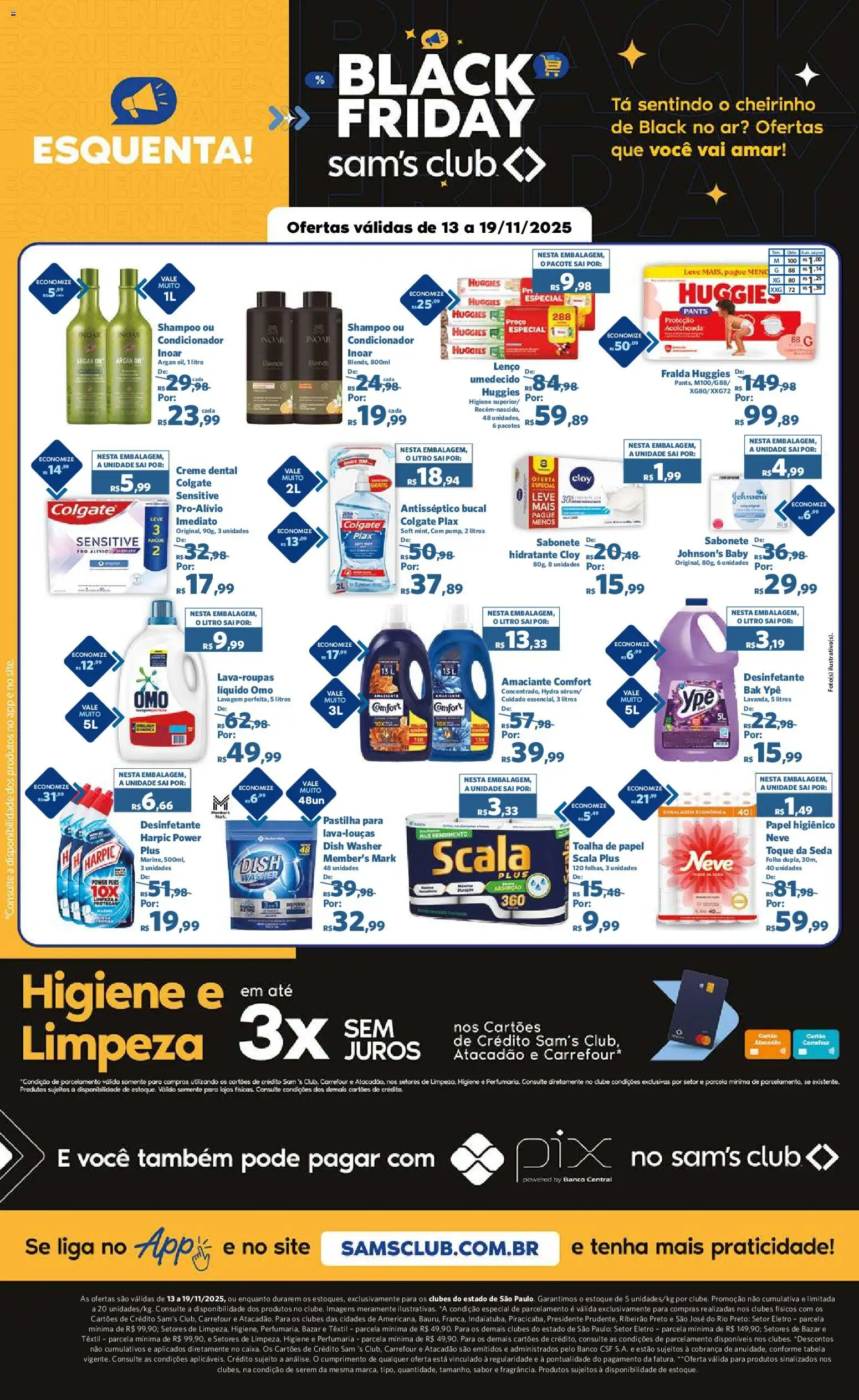 Sam's Club Folheto - válido de 13.11.2025 | Página: 4 | Produtos: Shampoo, Condicionador, Papel higiênico, Amaciante