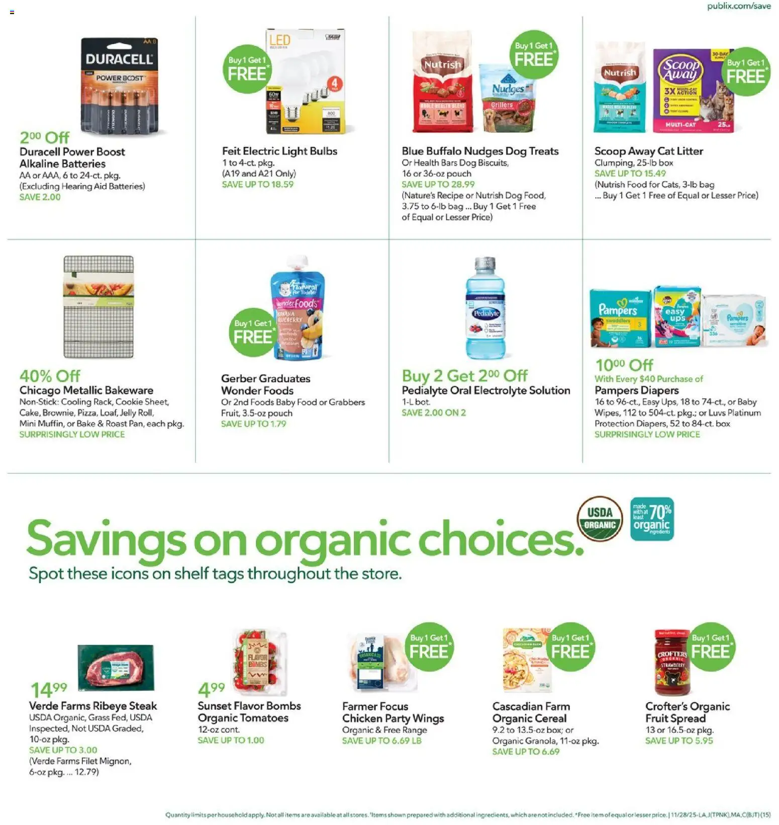 Publix Weekly Ad - valid from 28.11.2025 | Page: 15 | Products: Cat Litter, Tomatoes, Baby food, Bag