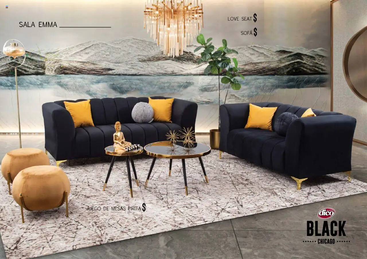 Nuevas ofertas de Muebles Dico válidas en toda la República Mexicana desde el 25.10.2024. ¡Encuentra las mejores ofertas en Muebles Dico catálogo Black Chicago! | Página: 35 | Productos: Sofá, Juego