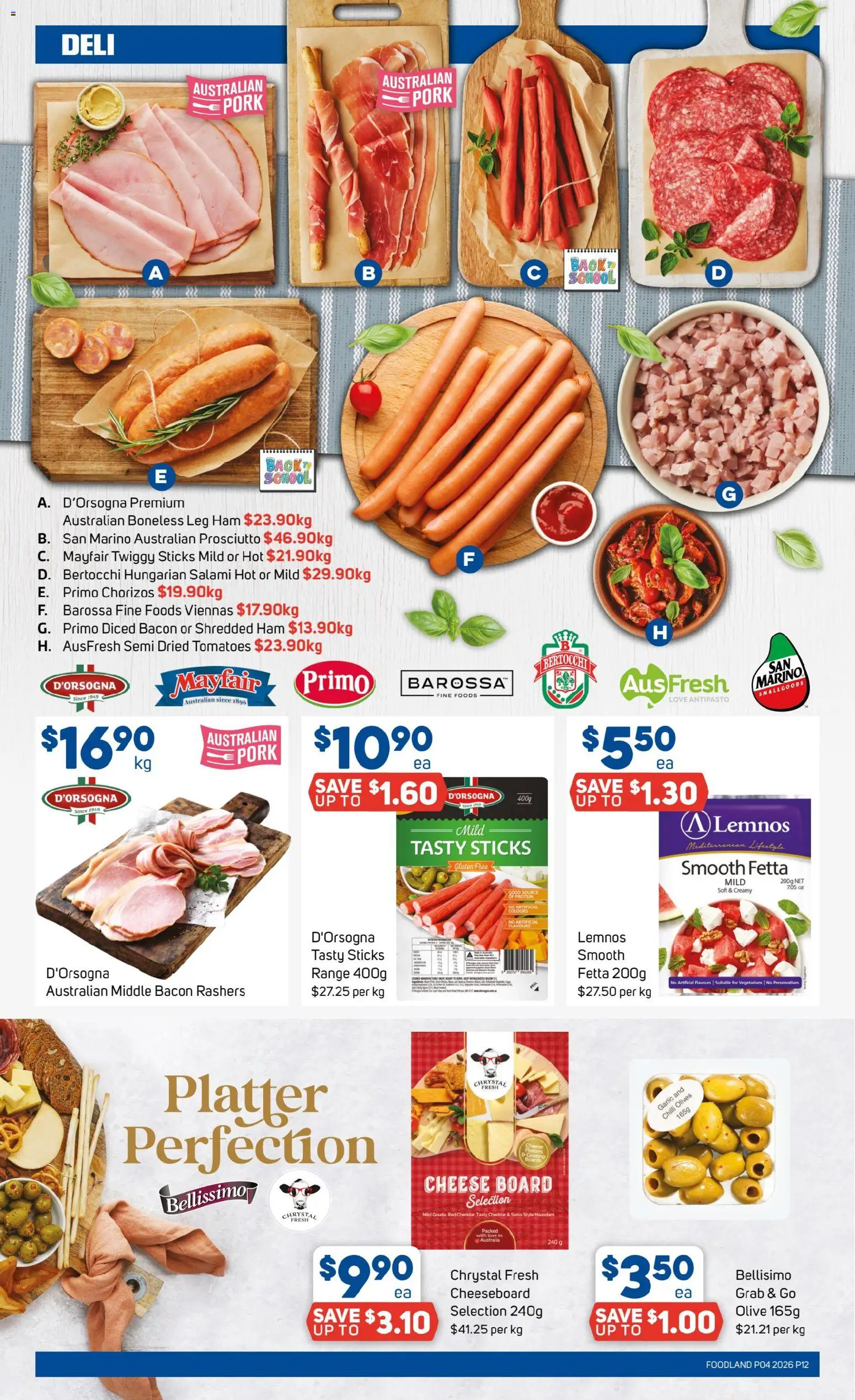 Foodland catalogue - valid from 21.01.2026 | Page: 12 | Products: Cheese, Salami, Ham, Olives