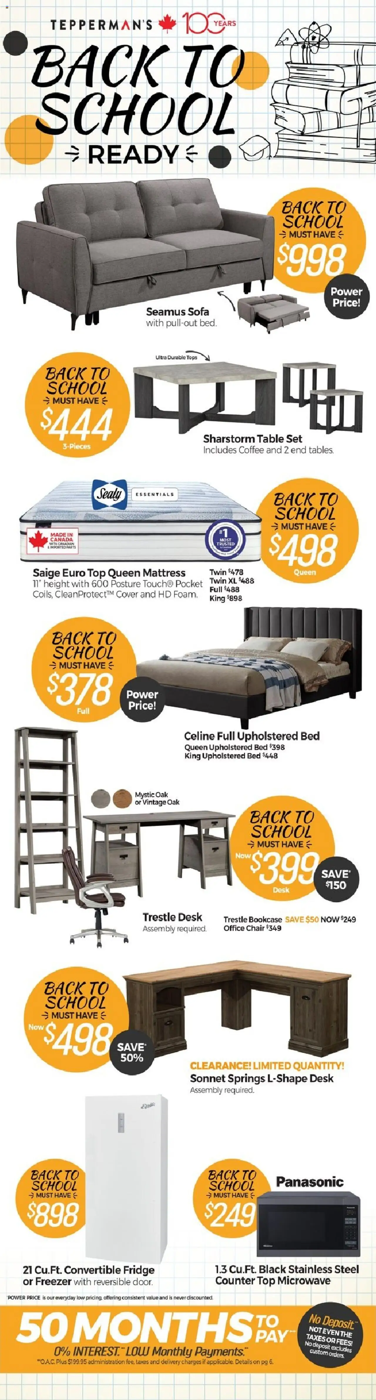 Tepperman's flyer valid from 14.08.2025 | Page: 6 | Products: Bed, Mattress, Sofa, Coffee