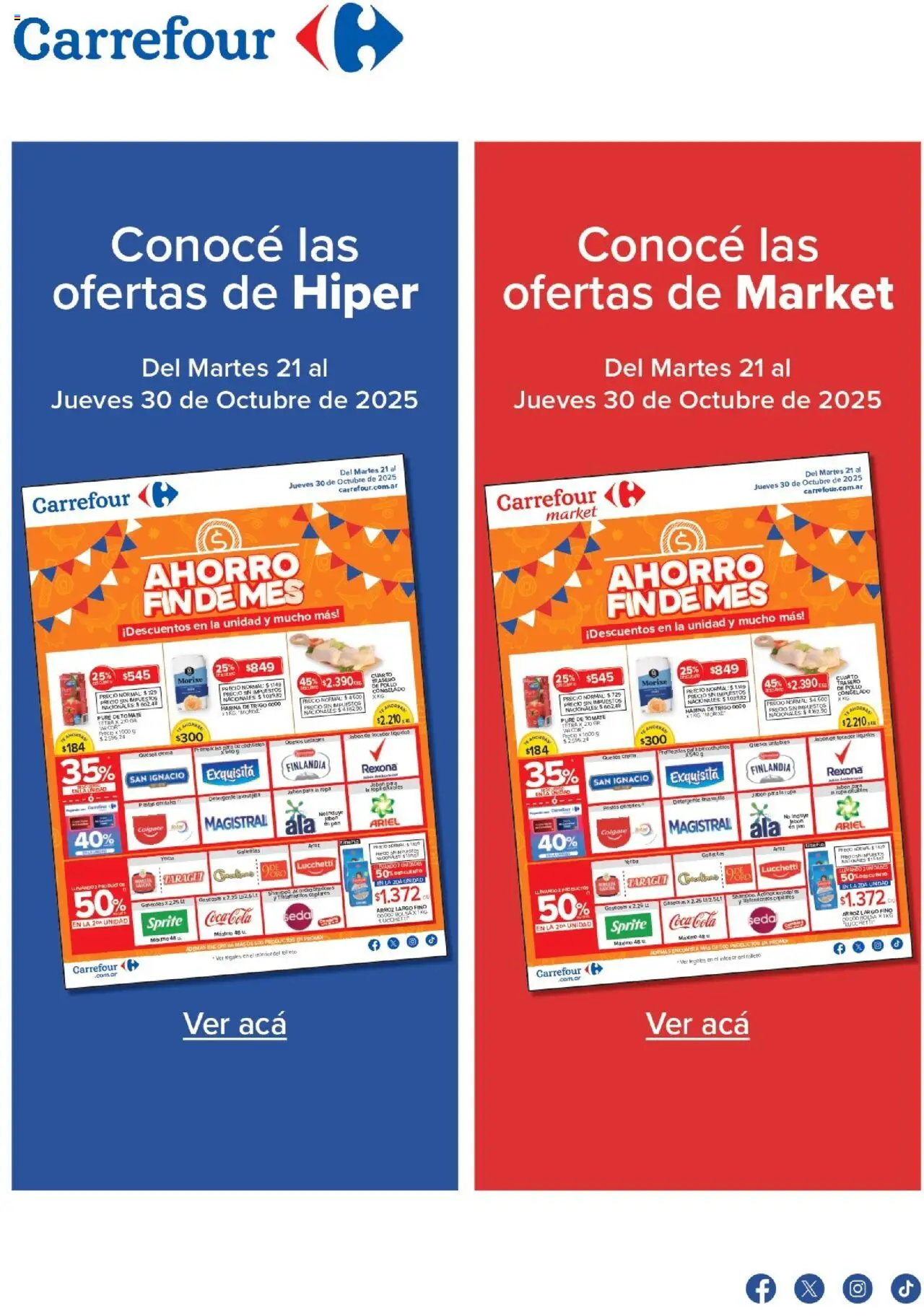 Carrefour - Ofertas Carrefour | 21 al 30 Octubre - 877a82af-aec3-47b2-a5ca-060b2cfa1f47 │ válido desde el 21.10.2025 | Página: 1 | Productos: Bolsa, Pollo, Tomate, Ropa