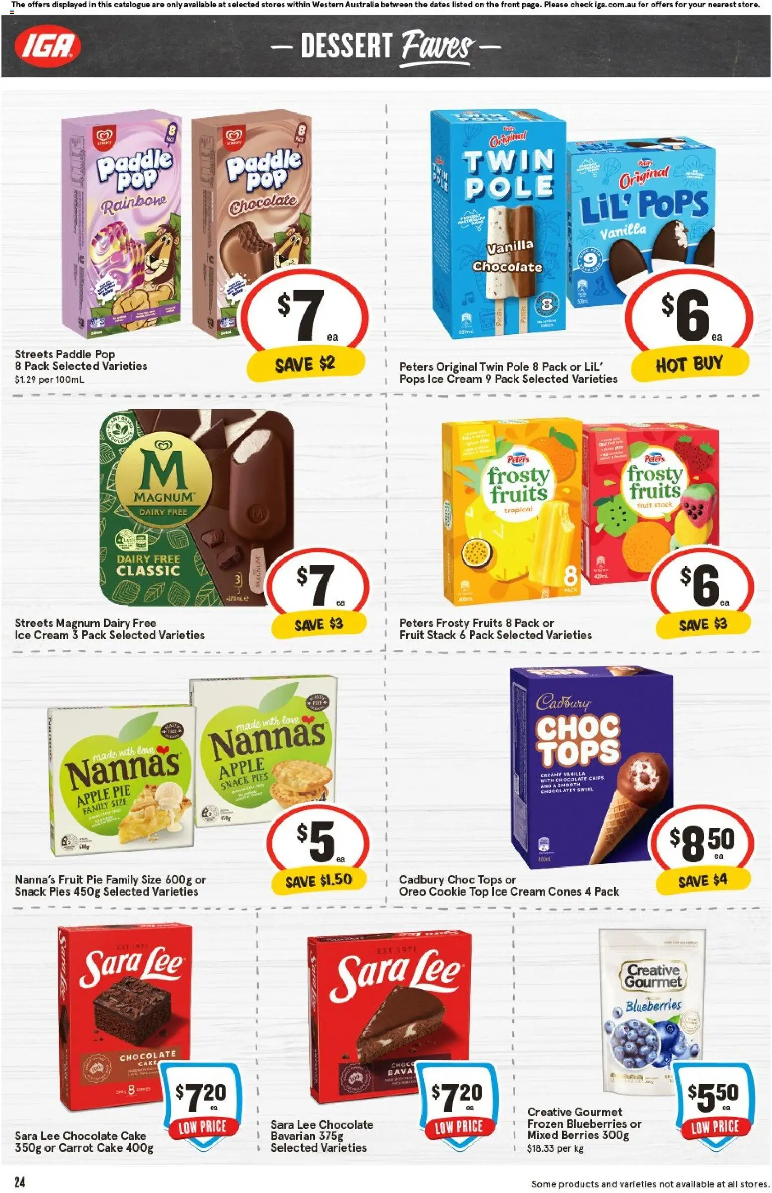 IGA catalogue - valid from 29.10.2025 | Page: 27 | Products: Chocolate, Ice cream, Fruits, Pies