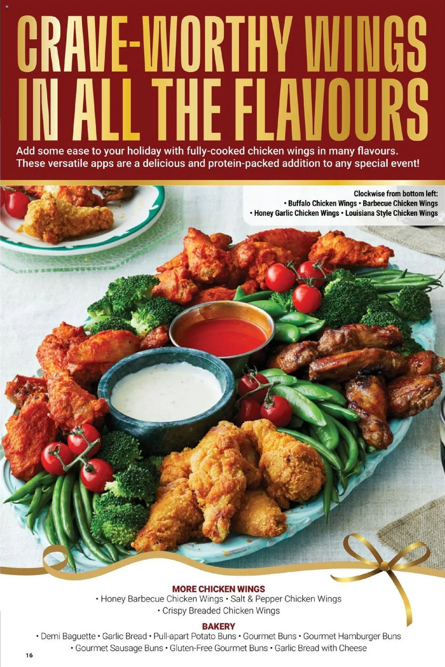 M&M Food Market flyer valid from 01.12.2025 | Page: 16 | Products: Chicken wings, Bakery, Cheese, Chicken