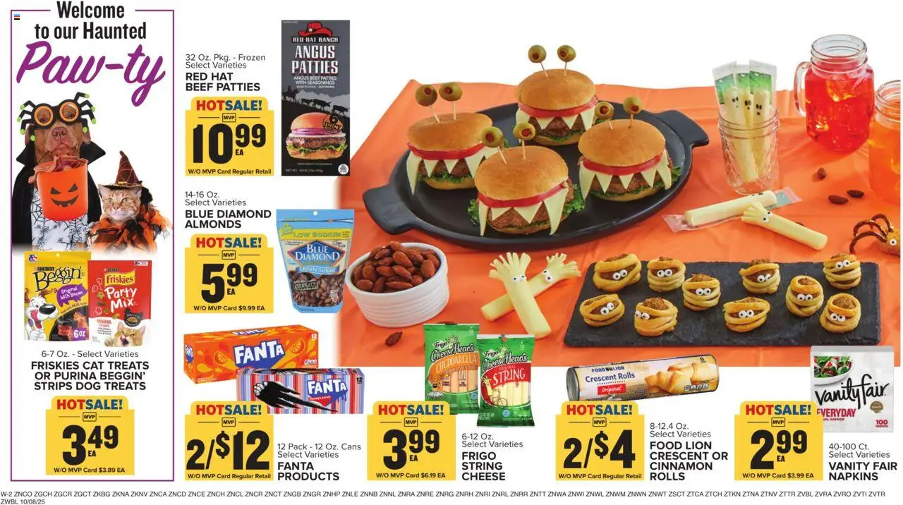 Food Lion Weekly Ad - valid from 08.10.2025 | Page: 15 | Products: Dog Treats, Cheese, Beef, Hat