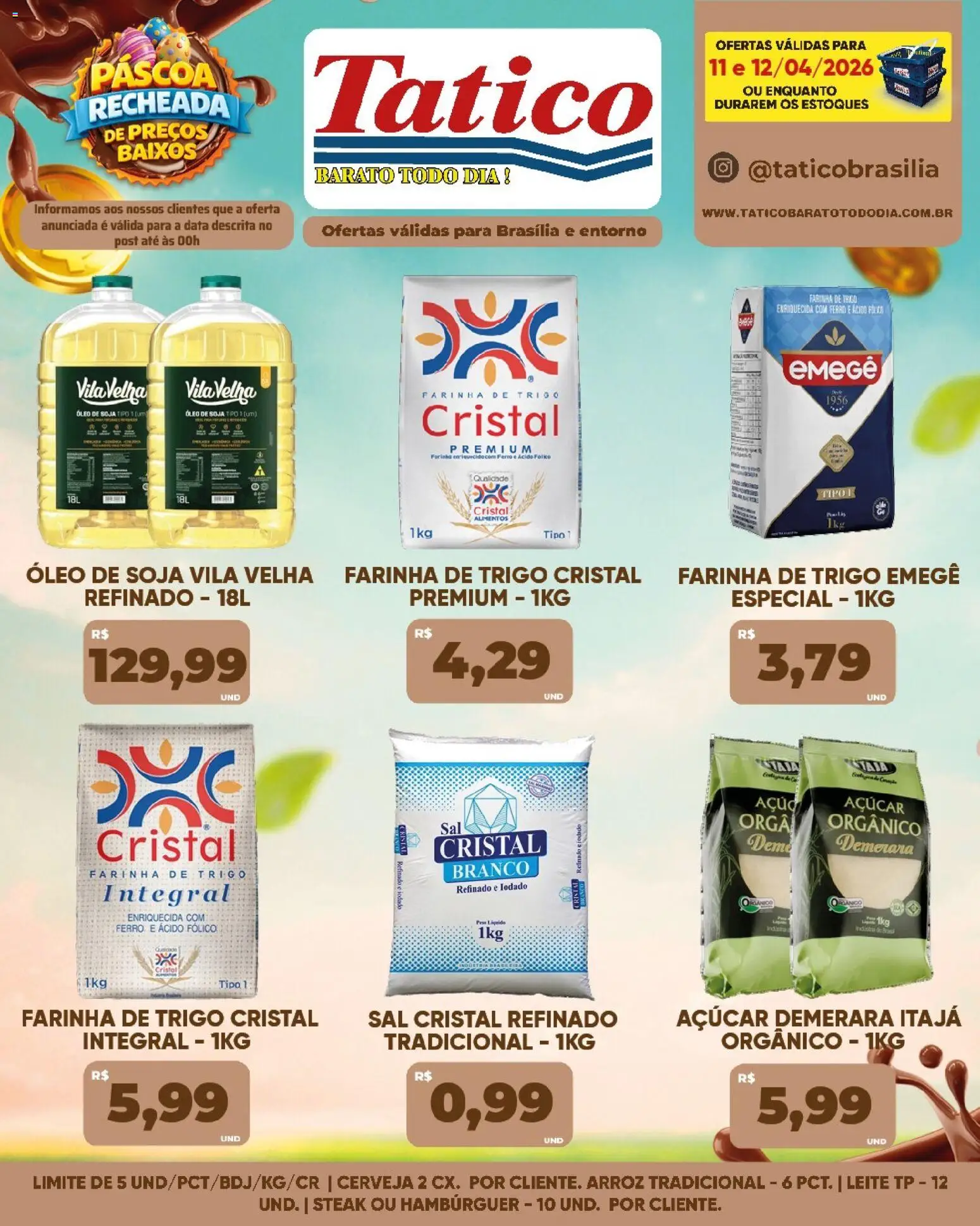 Tatico Folheto - válido de 11.04.2026 | Página: 17 | Produtos: Açúcar demerara, Arroz, Sal, Soja