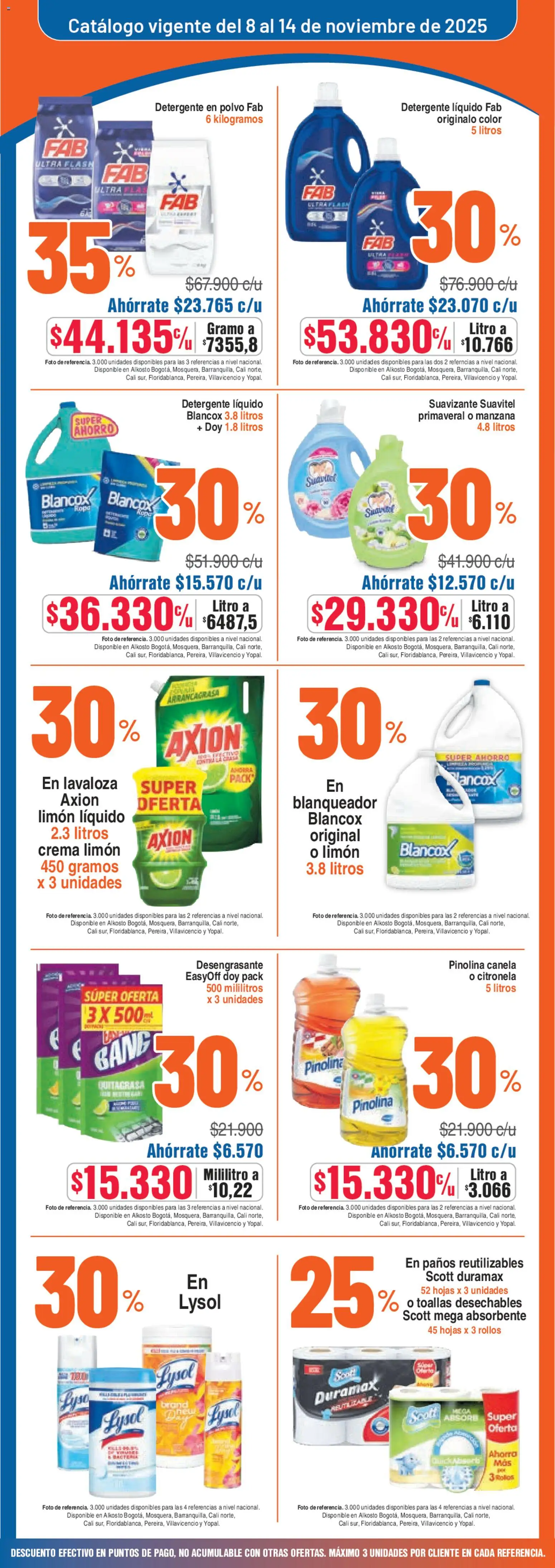 Alkosto revista - valida desde el 08.11.2025 | Página: 6 | Productos: Crema, Blanqueador, Detergente, Ropa