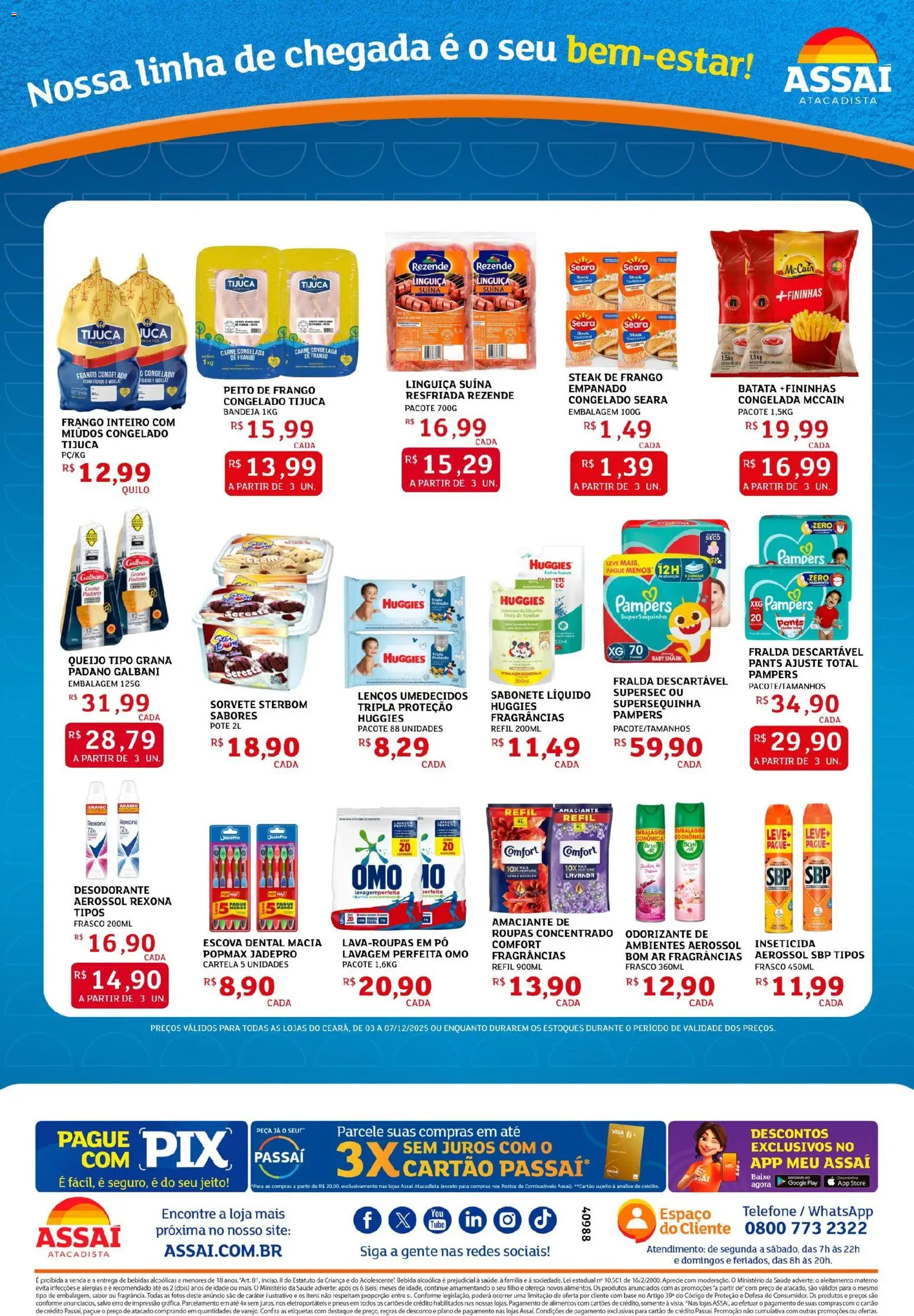 Assaí Atacadista Folheto - válido de 03.12.2025 | Página: 2 | Produtos: Escova, Desodorante, Bebida, Telefone