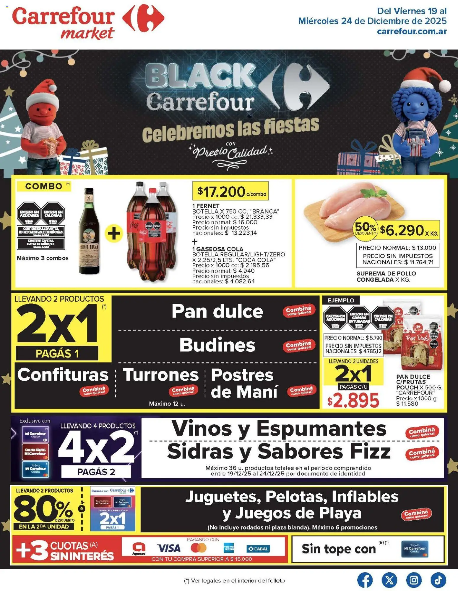 Carrefour Market catálogo │ válido desde el 19.12.2025 | Página: 1 | Productos: Botella, Pollo, Fernet, Gaseosa