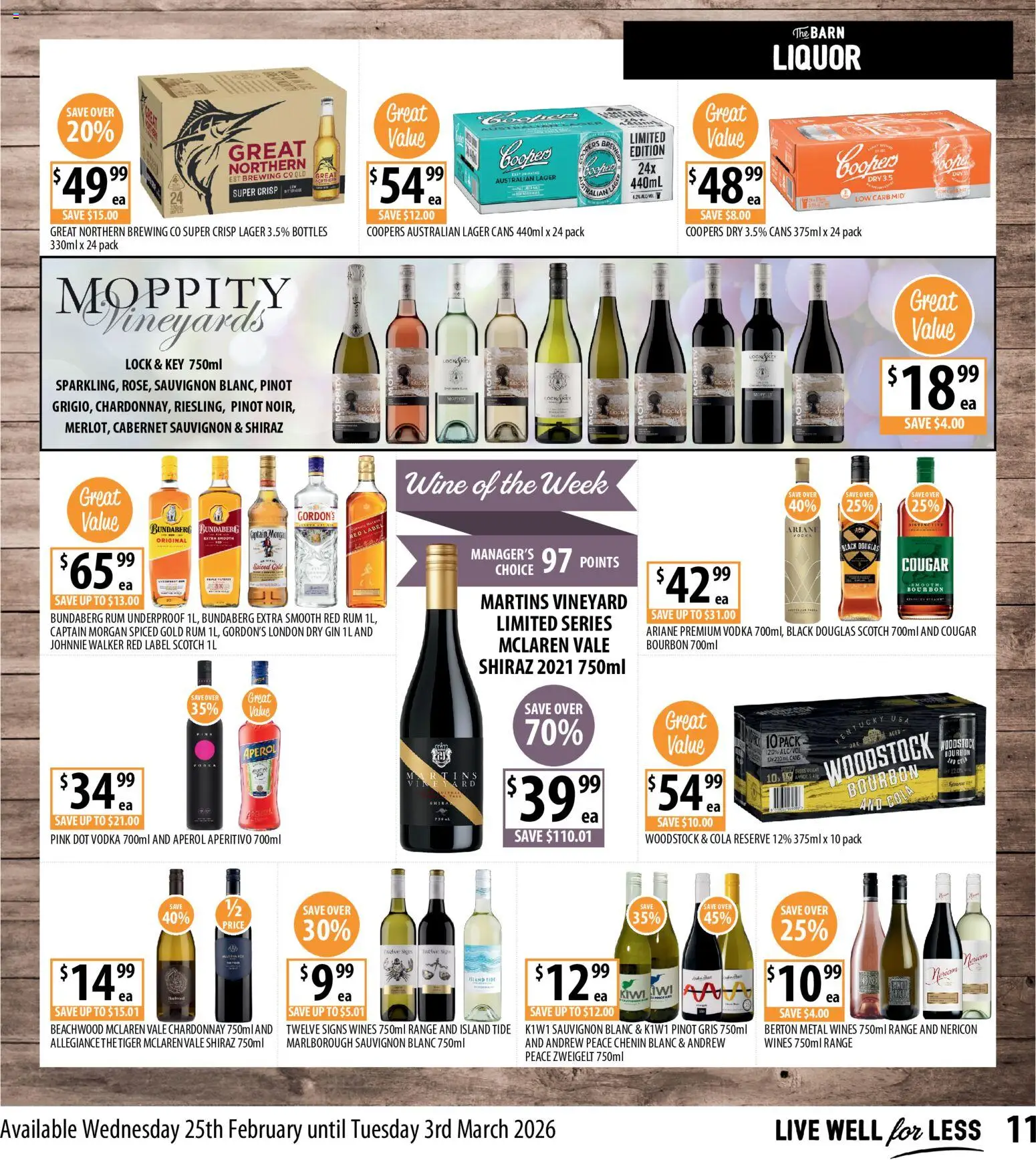 Supabarn catalogue - valid from 25.02.2026 | Page: 11 | Products: Wine, Vodka, Rum, Scotch
