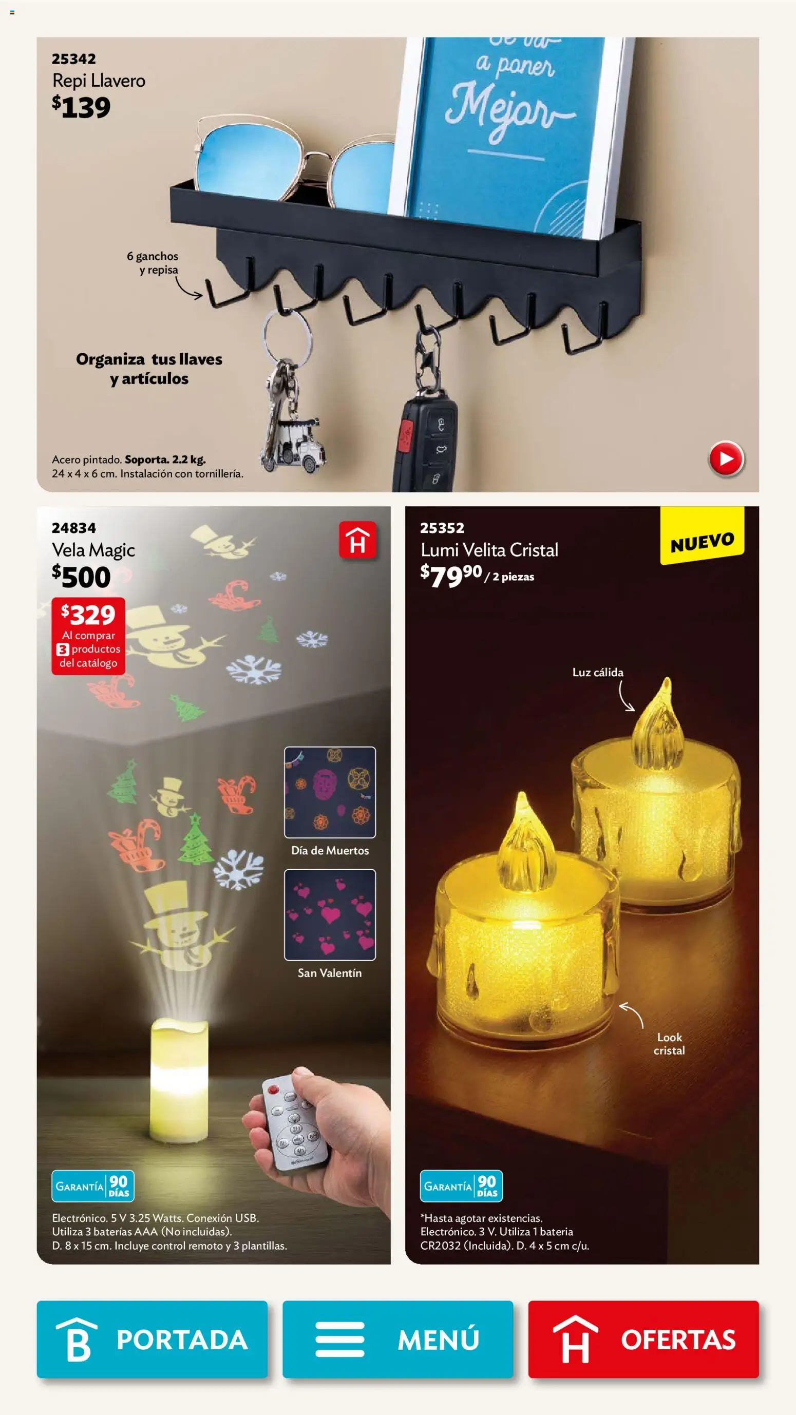 Nuevas ofertas de Betterware válidas en toda la República Mexicana desde el 03.11.2025. ¡Encuentra las mejores ofertas en Betterware campaña 11 2025! | Página: 25 | Productos: Repisa, Control remoto, Vela, Batería