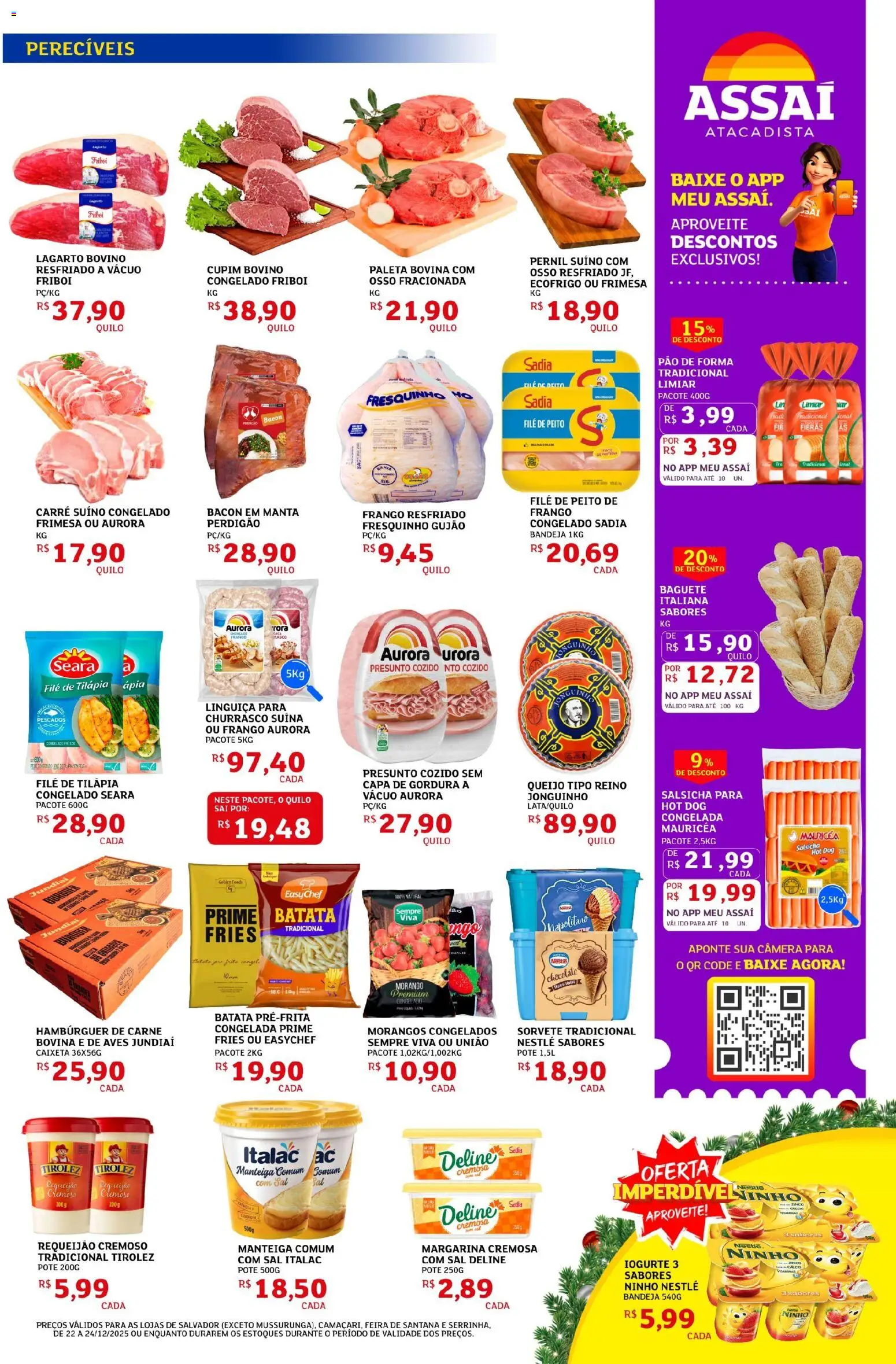 Assaí Atacadista Folheto - válido de 22.12.2025 | Página: 3 | Produtos: Salsicha, Manteiga, Tilápia, Câmera