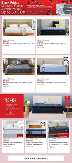 Preview of JCPenney weekly ads valid from 21.11.2025 | Page: 7 | Products: Mattress, Pillow, Box, Adjustable Base