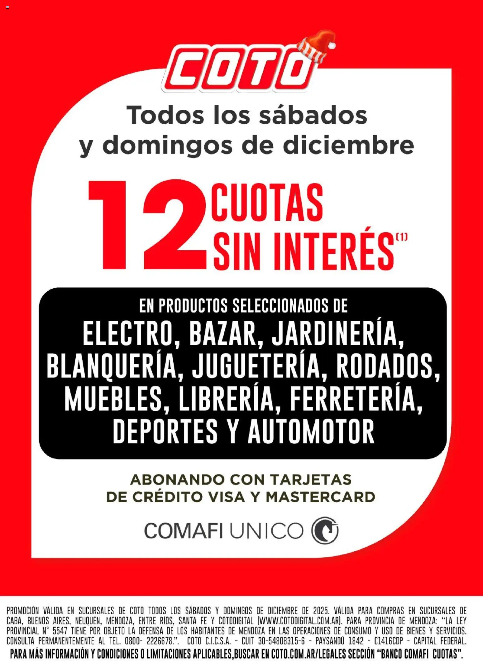Coto - Banco Comafi CSI │ válido desde el 01.12.2025 | Página: 1 | Productos: Banco