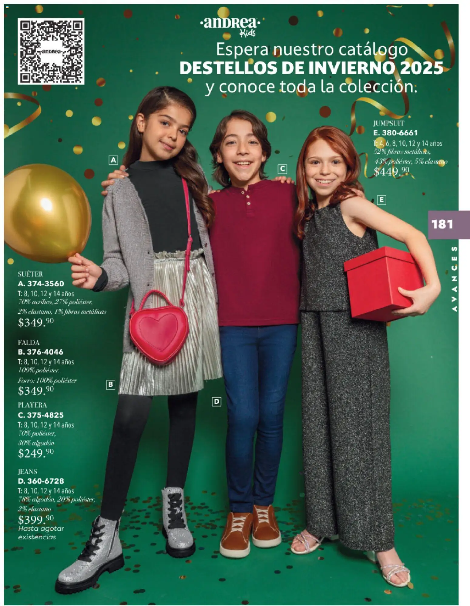 Nuevas ofertas de Andrea válidas en toda la República Mexicana desde el 26.11.2025. ¡Encuentra las mejores ofertas en Andrea catálogo Infantil Kids! | Página: 124 | Productos: Suéter, Algodón, Playera, Falda