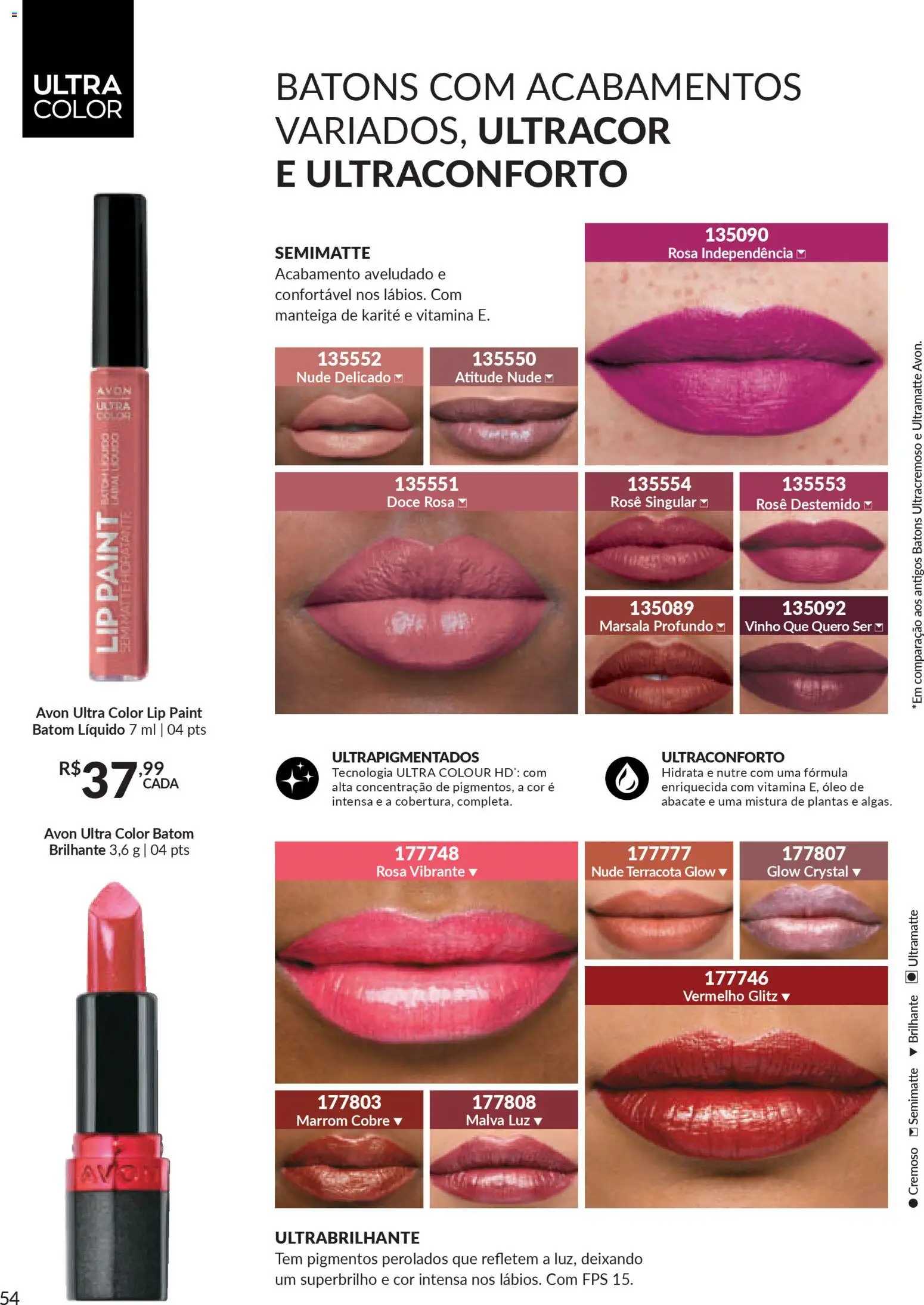 Avon Folheto - válido de 18.02.2026 | Página: 54 | Produtos: Batom, Manteiga, Óleo, Vinho