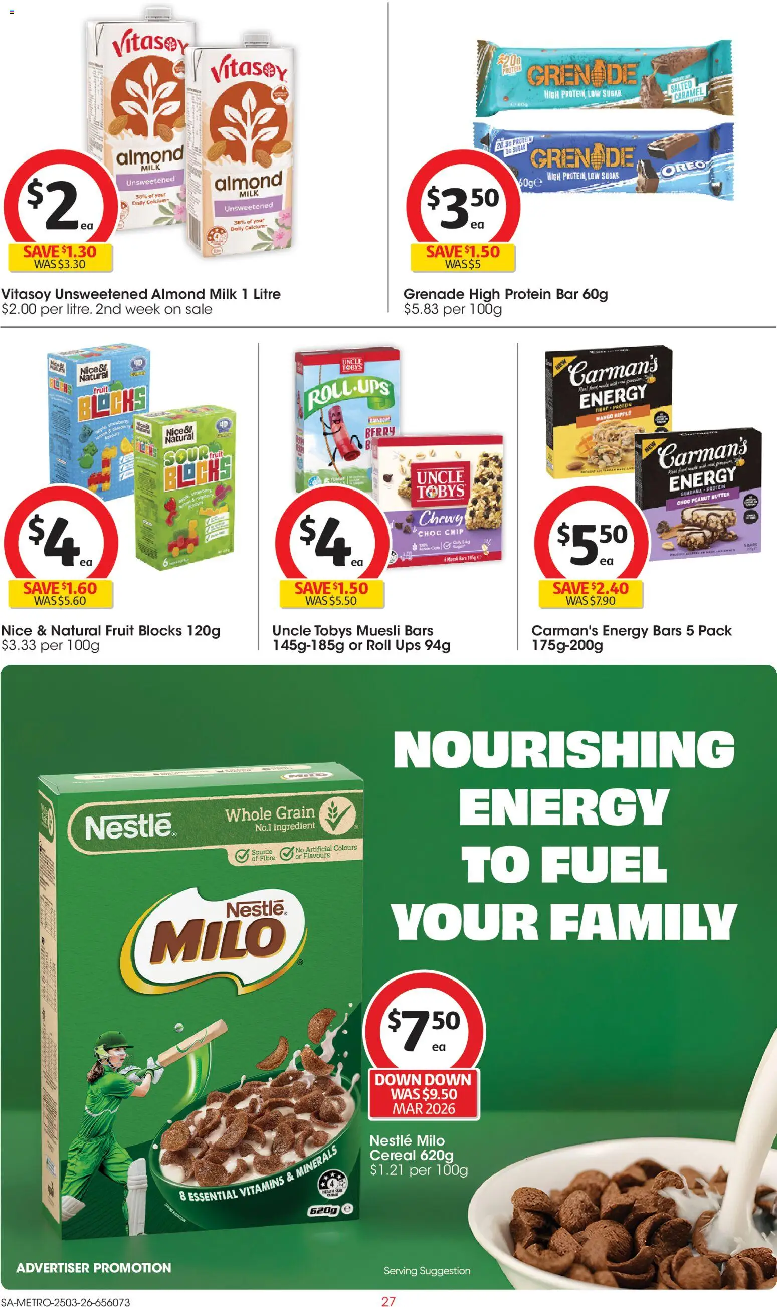 Coles catalogue - valid from 25.03.2026 | Page: 27 | Products: Butter, Cereal, Sugar, Mango