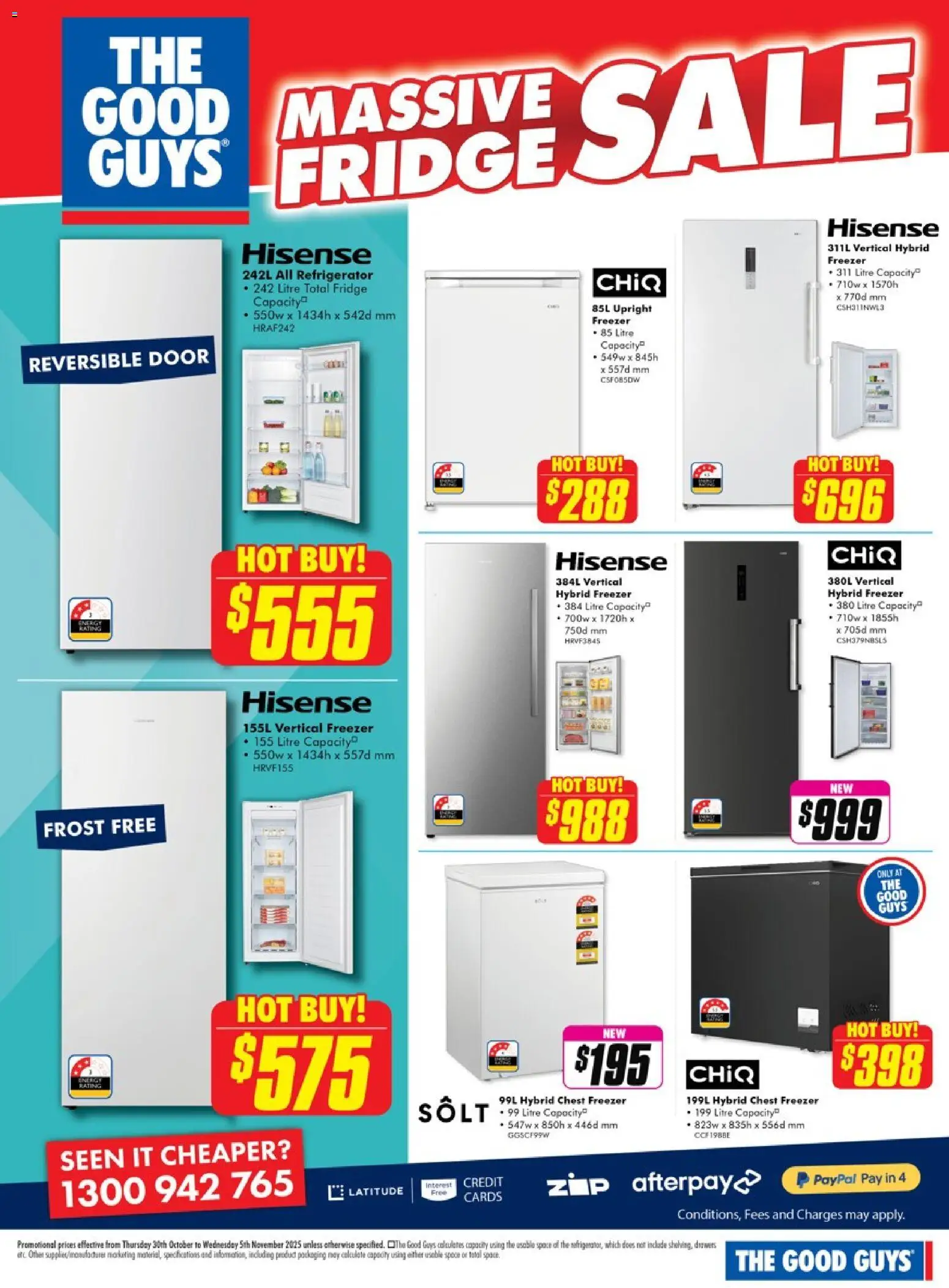 The Good Guys catalogue - valid from 29.10.2025 | Page: 9 | Products: Door, Fridge, Freezer, Refrigerator