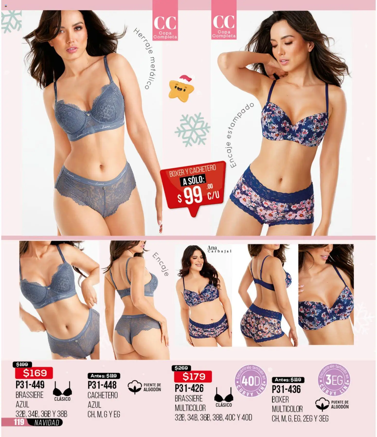 Nuevas ofertas de Cklass válidas en toda la República Mexicana desde el 30.11.2025. ¡Encuentra las mejores ofertas en Cklass catálogo Rebajas Navideñas Ropa! | Página: 120 | Productos: Algodón, Cachetero