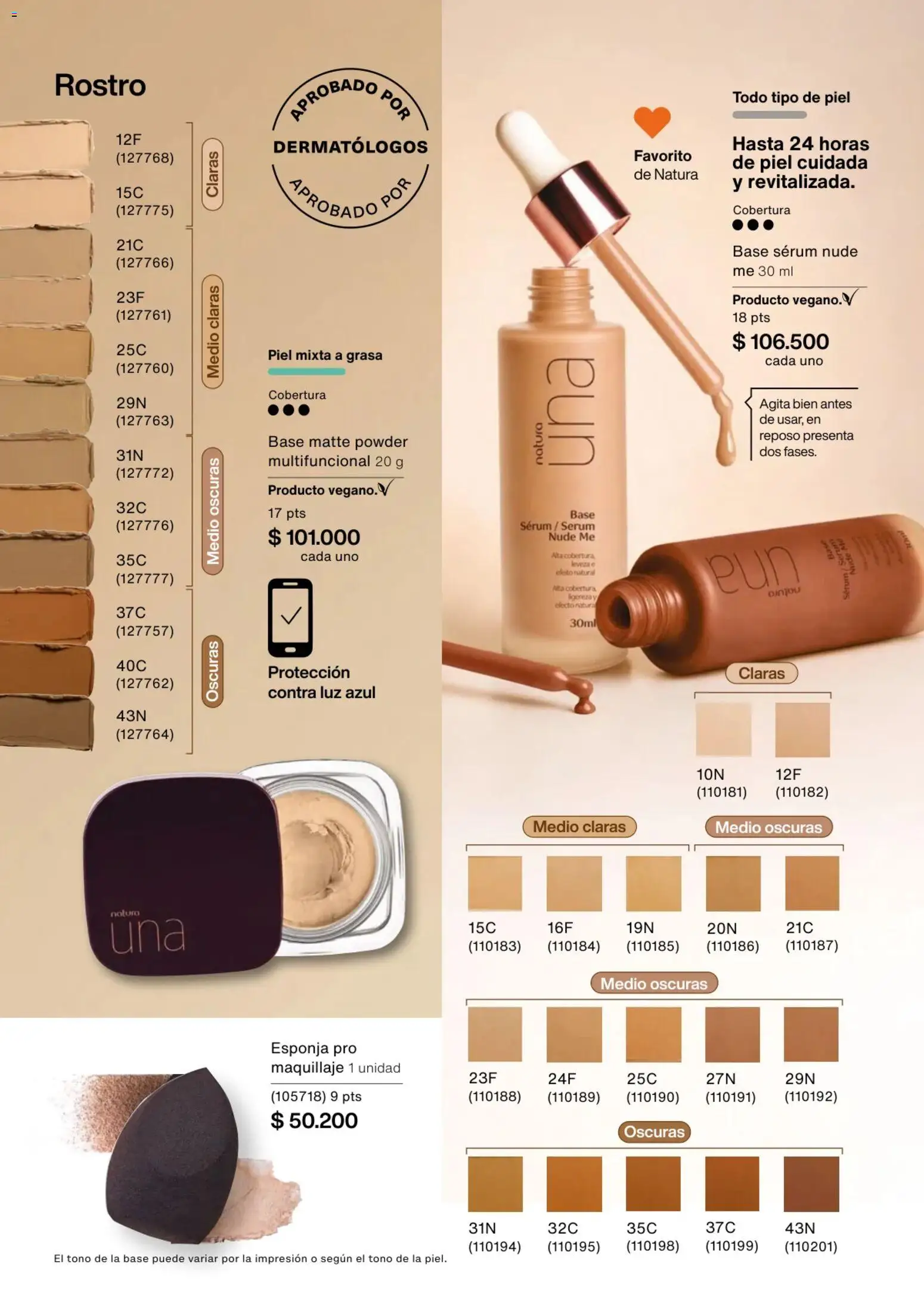 Natura revista - valida desde el 02.01.2026 | Página: 50 | Productos: Esponja, Serum, Maquillaje