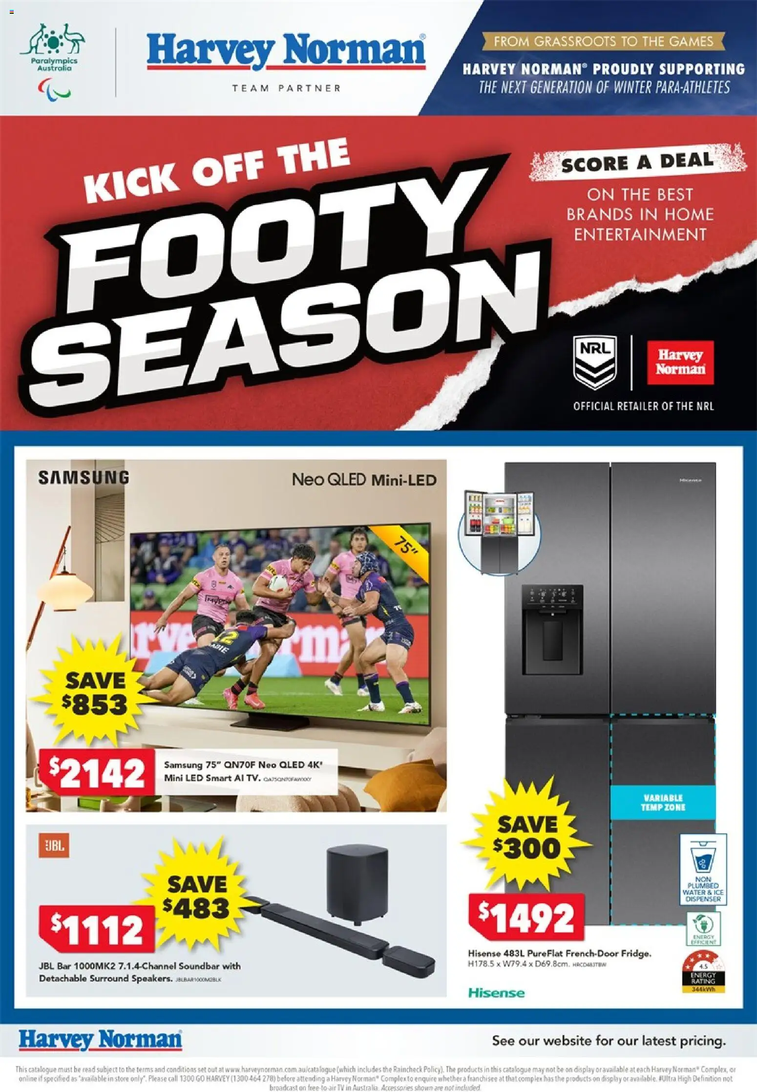Harvey Norman catalogue - valid from 26.02.2026 | Page: 1 | Products: Water, Fridge