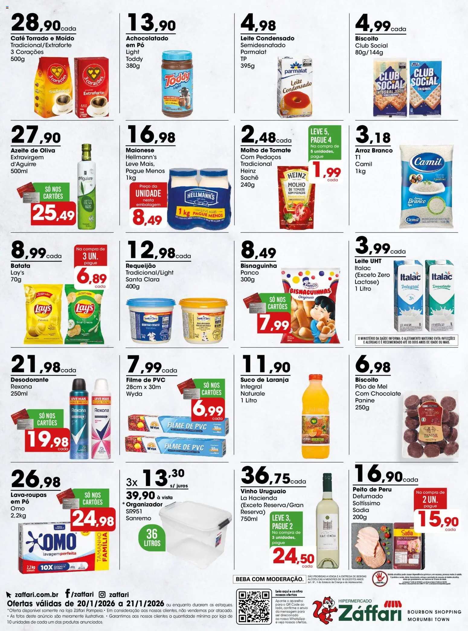 Zaffari Folheto - válido de 20.01.2026 | Página: 2 | Produtos: Molho de tomate, Chocolate, Bourbon, Maionese
