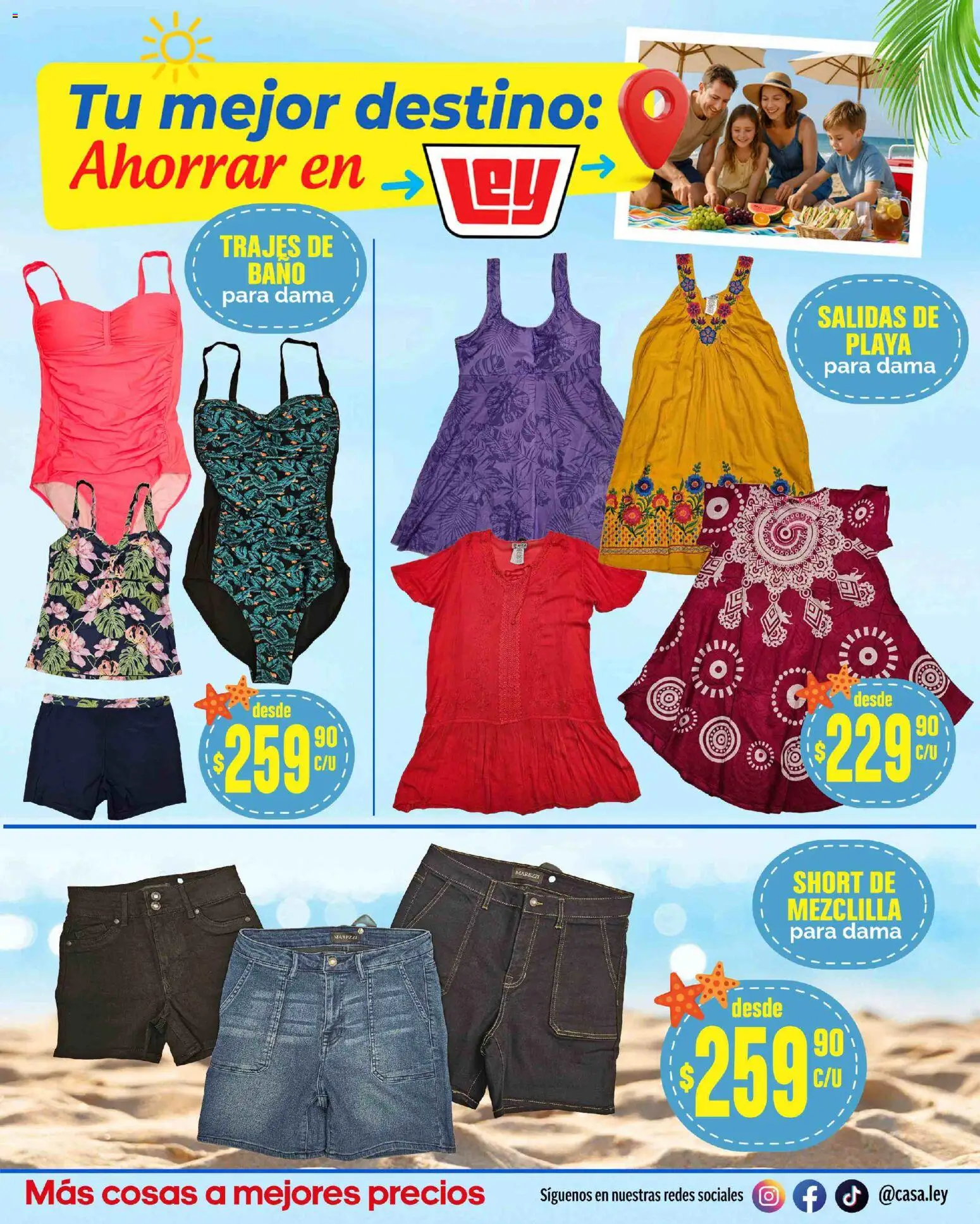 Nuevas ofertas de Casa Ley válidas en toda la República Mexicana desde el 13.03.2026. ¡Encuentra las mejores ofertas en Casa Ley folleto Tu mejor destino Frontera! | Página: 23 | Productos: Short, Baño