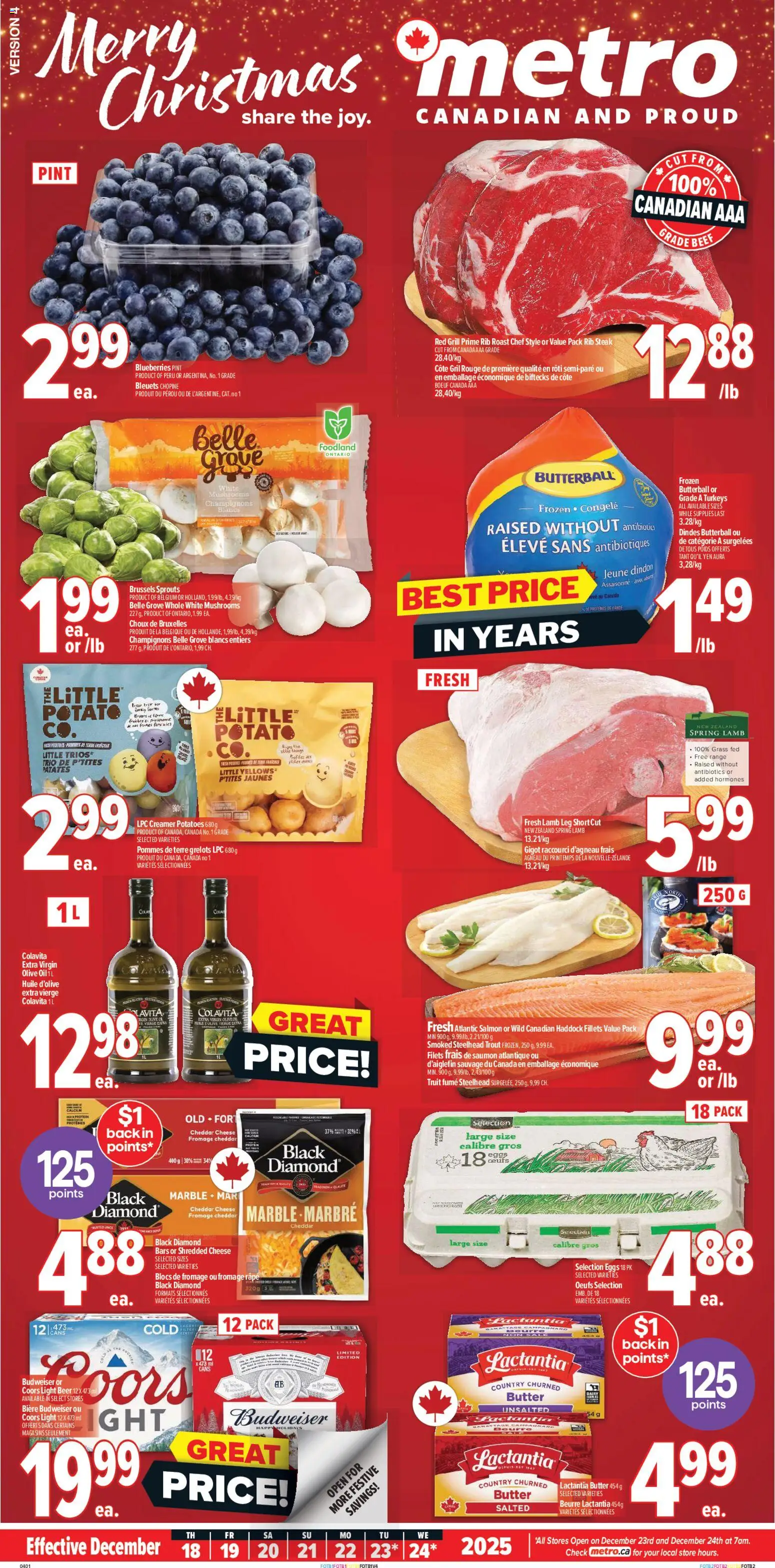 Metro flyer valid from 18.12.2025 | Page: 1 | Products: Beef, Potatoes, Grill, Beer