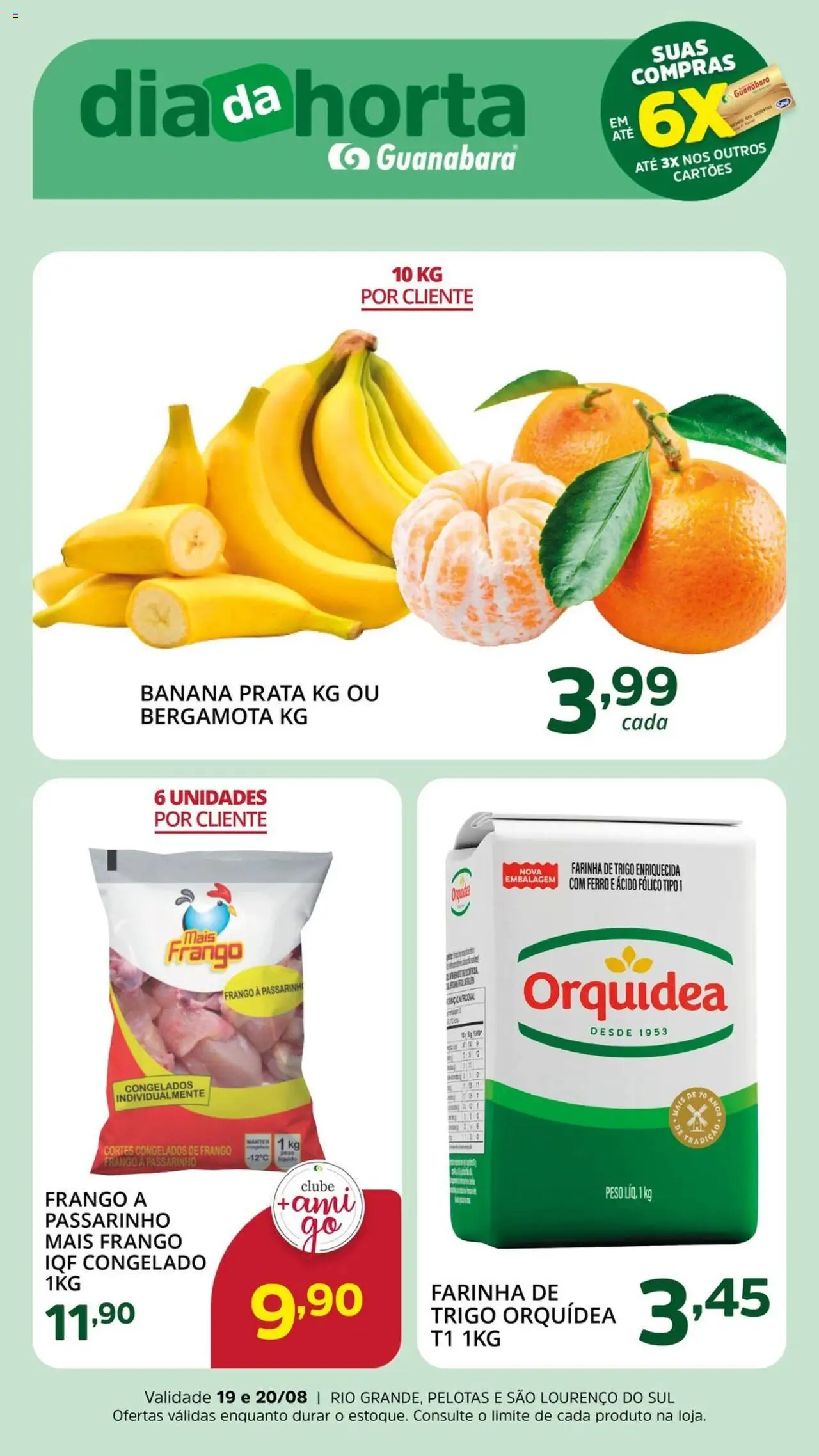 Supermercado Guanabara Folheto - válido de 19.08.2025 | Página: 3 | Produtos: Ferro, Bergamota, Farinha de trigo, Frango