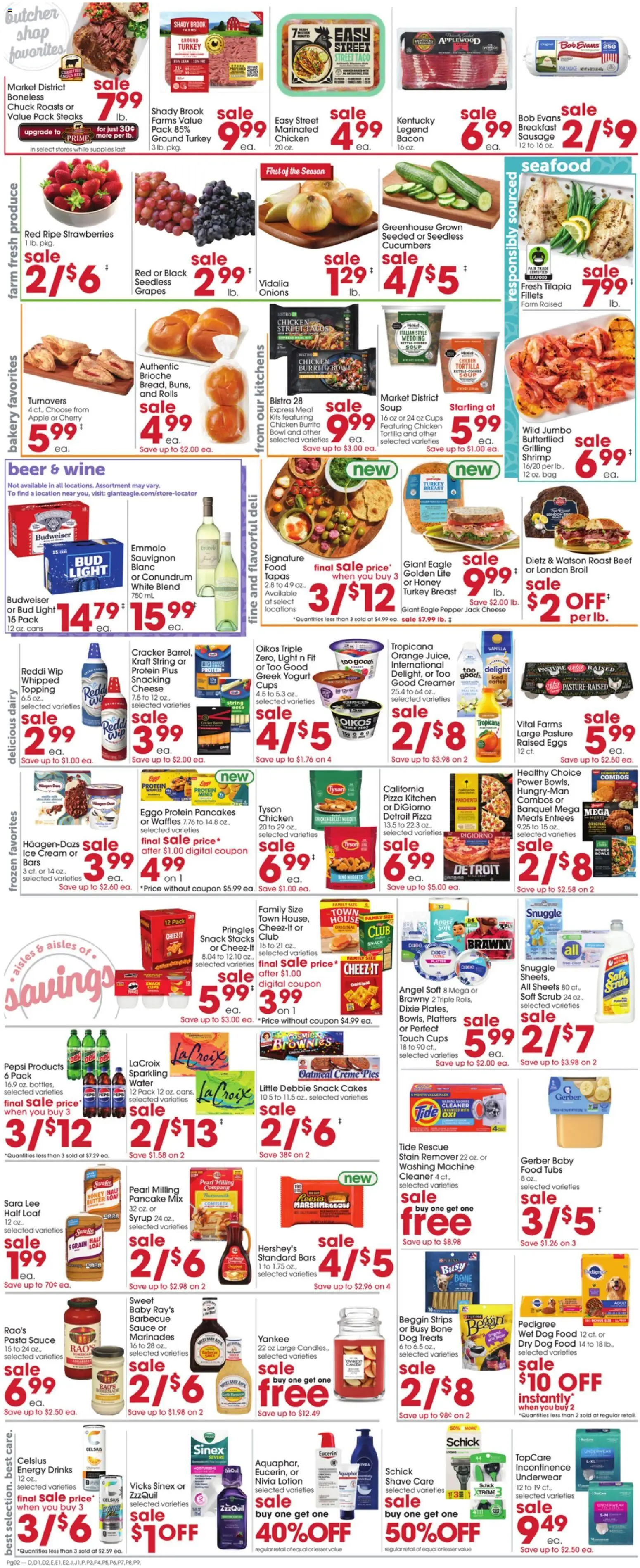 Giant Eagle Weekly Ad - valid from 30.04.2026 | Page: 3 | Products: Stain remover, Pasta, Water, Grapes