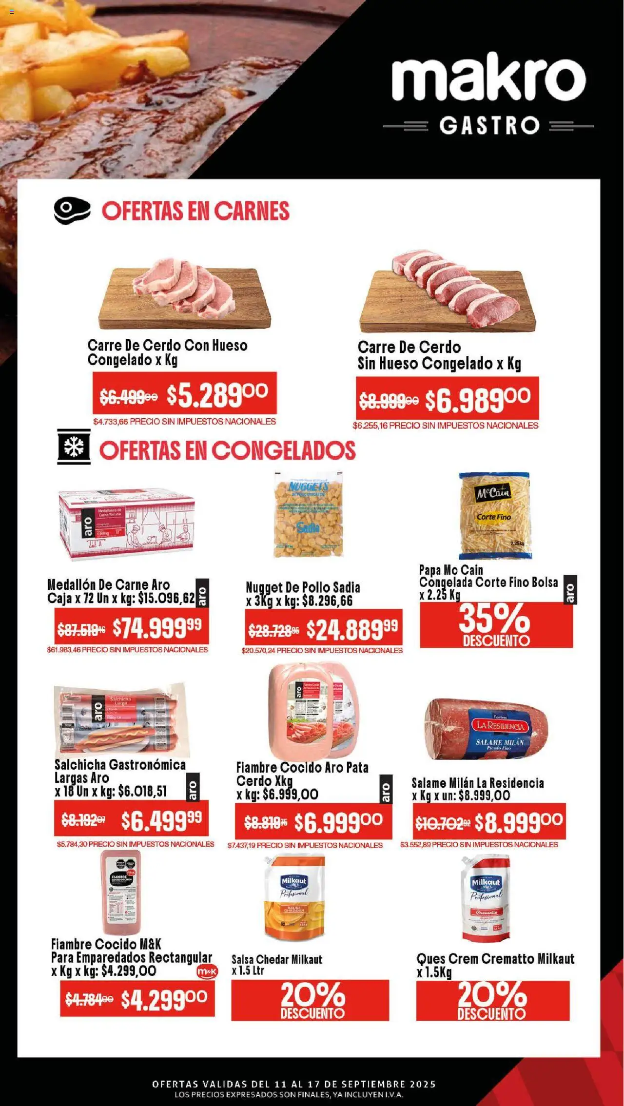 Makro - Ofertas Gastronómicas │ válido desde el 11.09.2025 | Página: 2 | Productos: Bolsa, Pollo, Papa, Cerdo