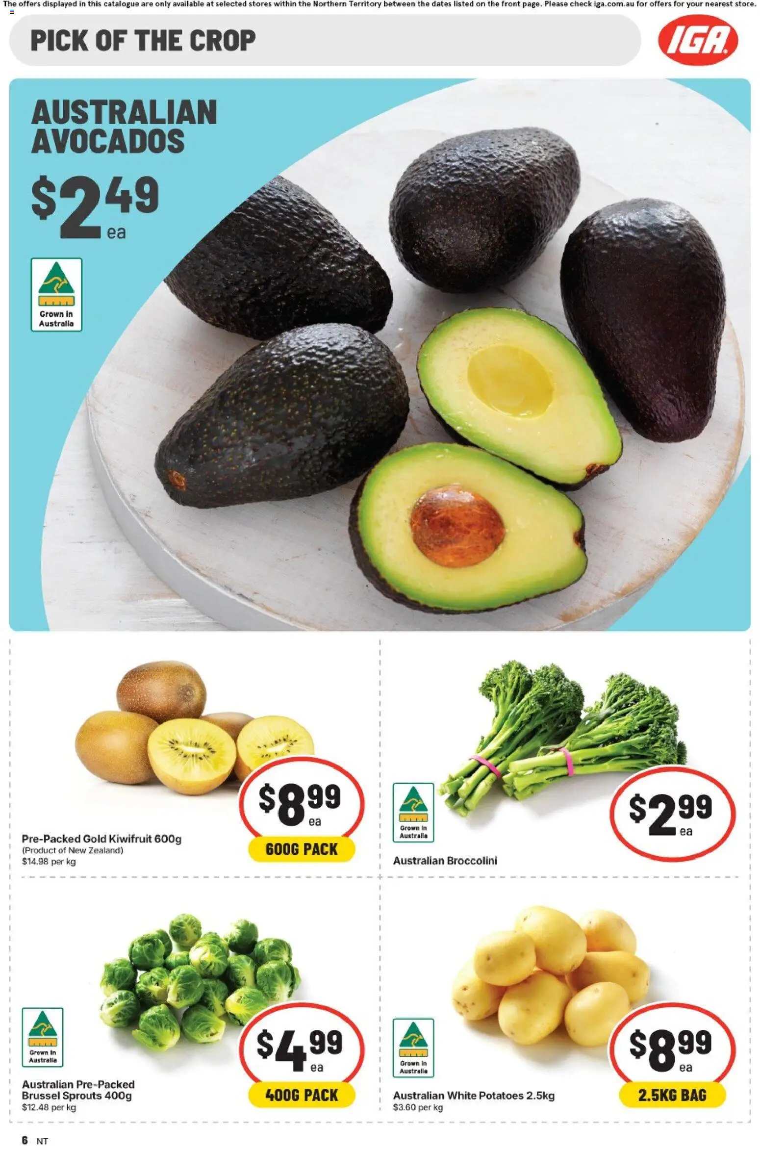 IGA catalogue - valid from 29.04.2026 | Page: 6 | Products: Kiwifruit, Potatoes, Bag