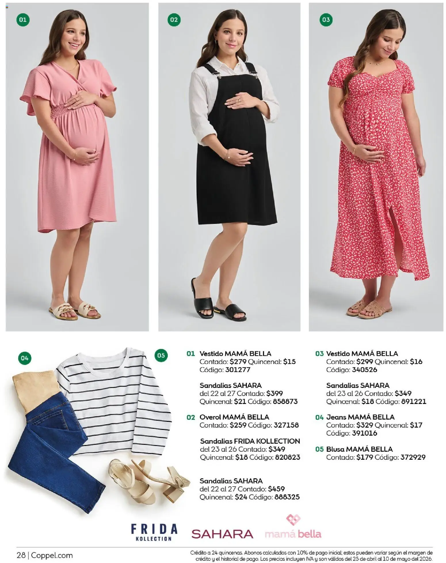 Nuevas ofertas de Coppel válidas en toda la República Mexicana desde el 25.04.2026. ¡Encuentra las mejores ofertas en Coppel catálogo Los regalos que mamá siempre quiere! | Página: 28 | Productos: Blusa, Overol, Vestido, Sandalias