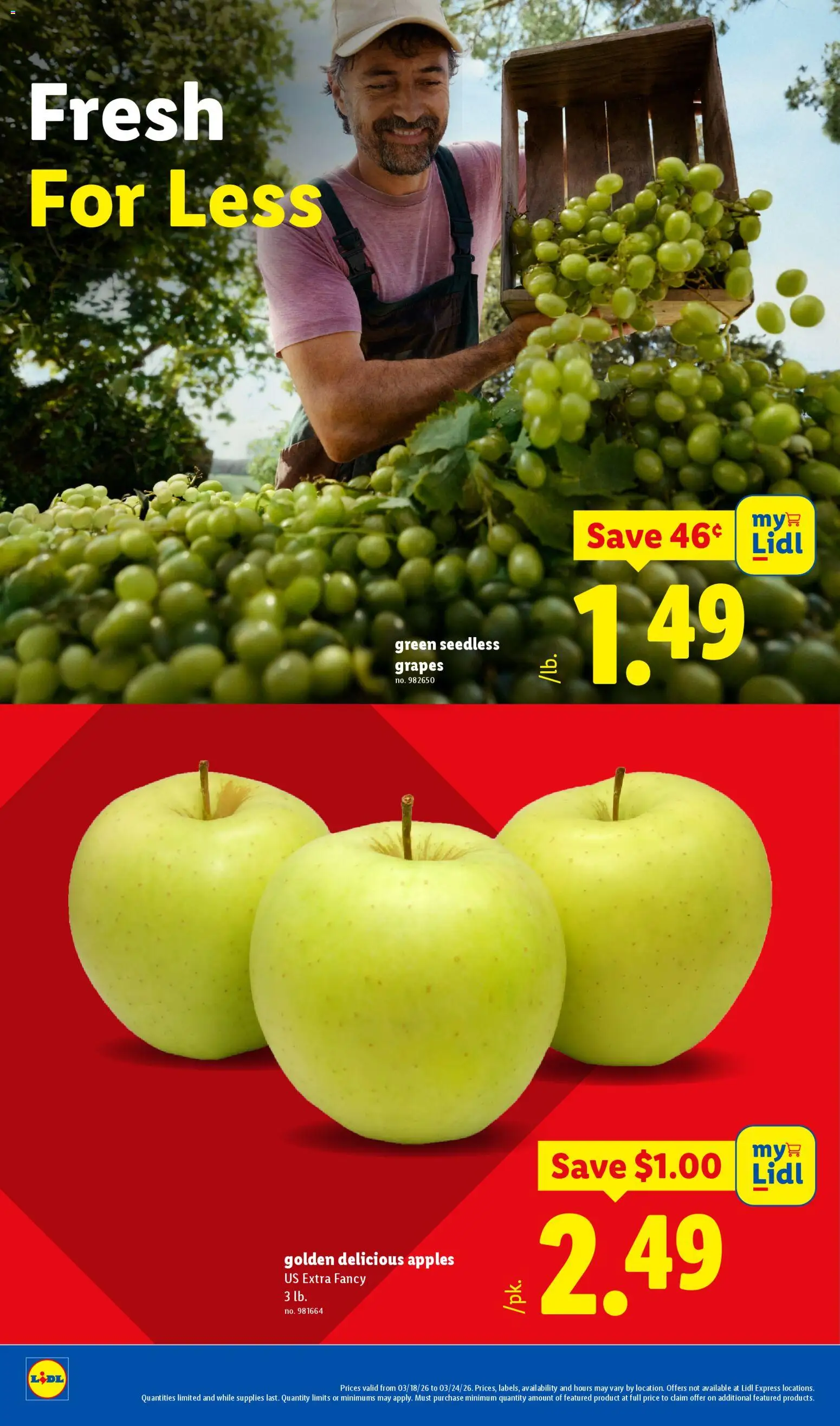 Lidl Weekly Ad - valid from 18.03.2026 | Page: 2 | Products: Apples, Grapes