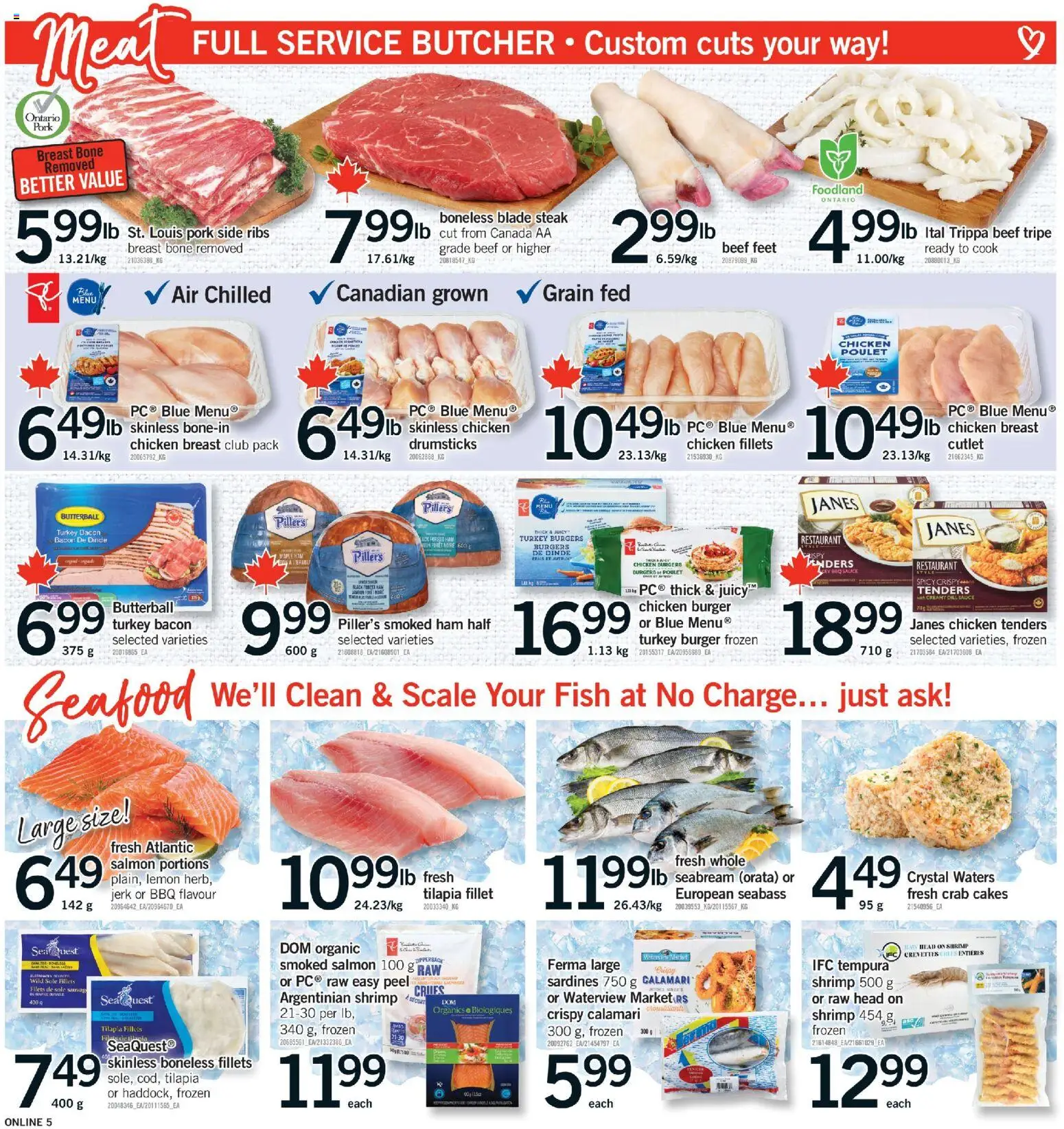 Fortinos flyer valid from 22.01.2026 | Page: 5 | Products: Beef, Turkey, Ham, Chicken