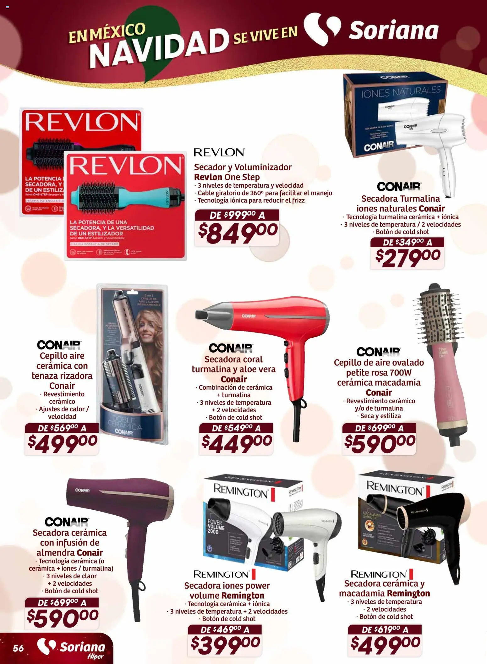 Nuevas ofertas de Soriana válidas en toda la República Mexicana desde el 27.11.2025. ¡Encuentra las mejores ofertas en Soriana - Preciazazaso Híper: Ags, Col, Gto, Jal, Mich! | Página: 57 | Productos: Secadora, Cable, Cerámico, Shot