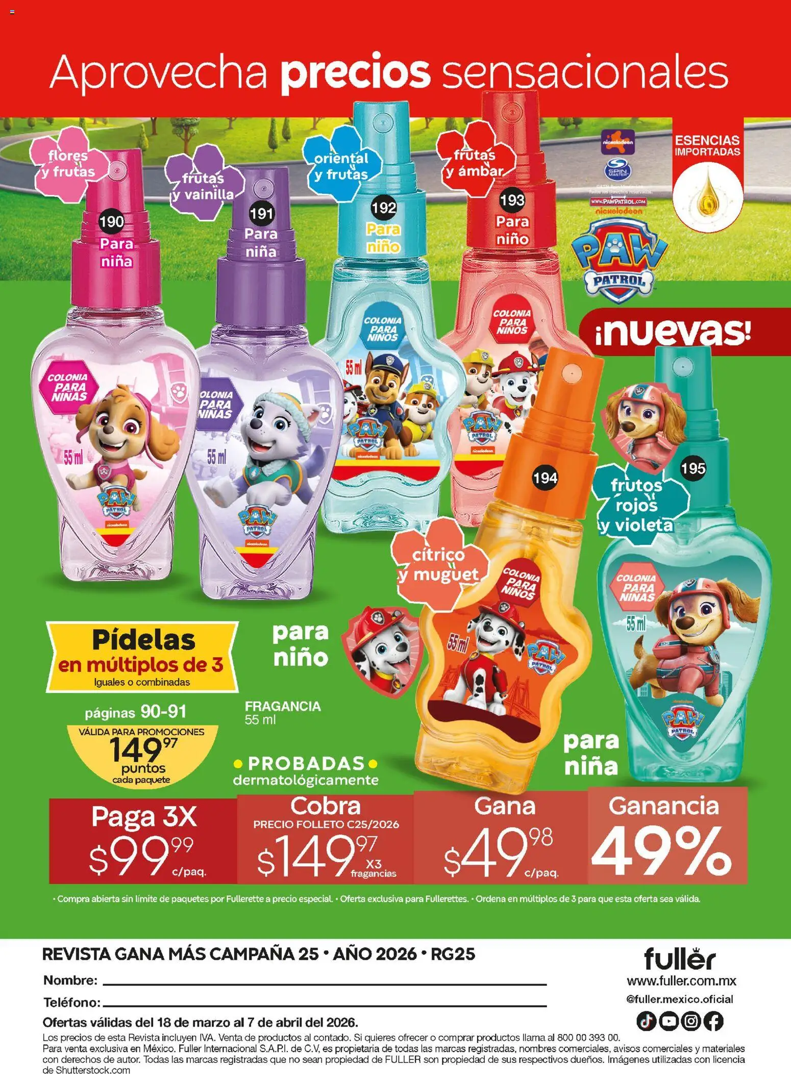 Nuevas ofertas de Fuller Gana Mas 25 2026 válidas en toda la República Mexicana desde el 18.03.2026. ¡Encuentra las mejores ofertas en Fuller Gana Mas 25 2026! | Página: 40 | Productos: Esencias, Fragancia, Teléfono, Campana