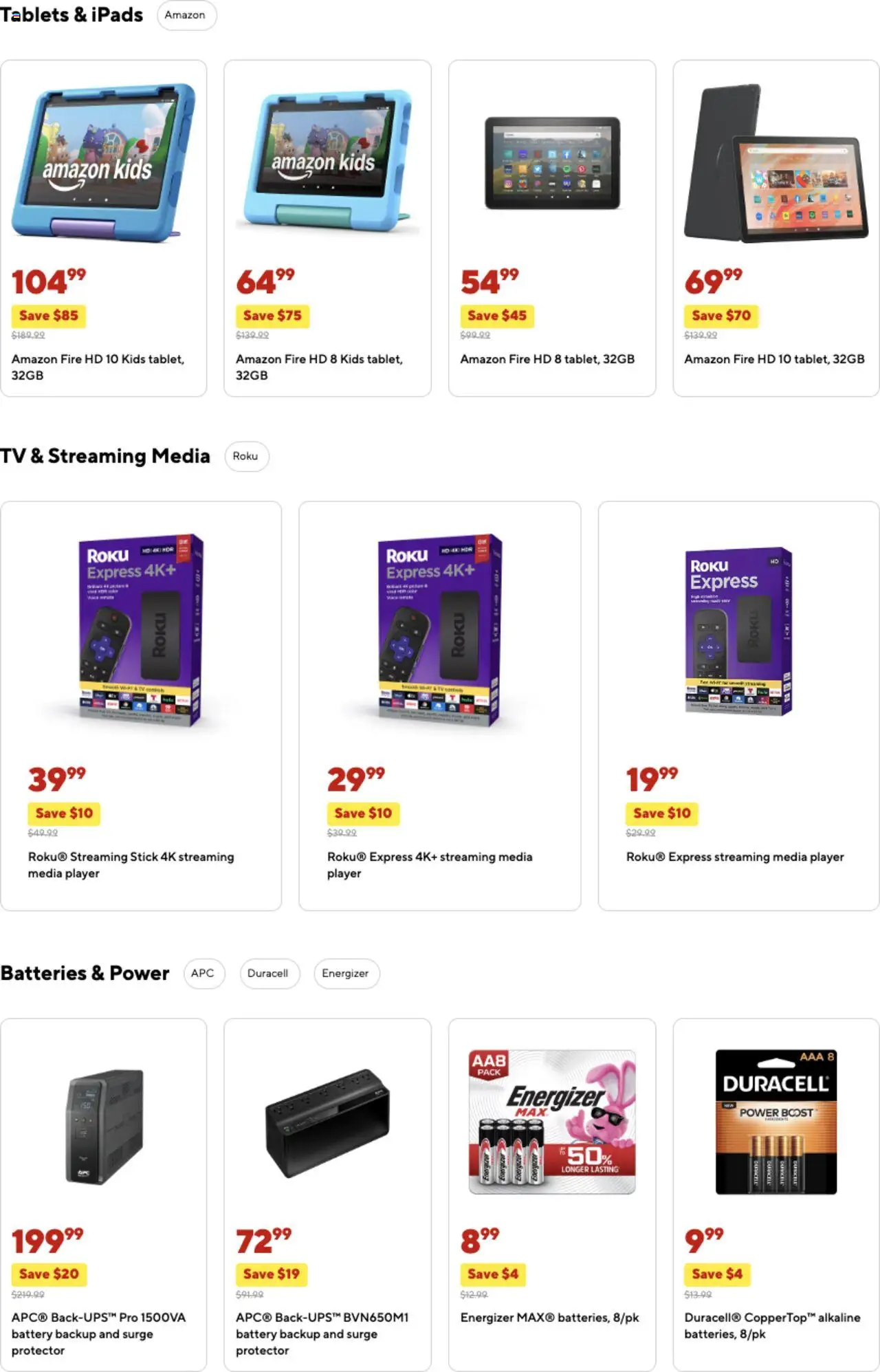 Staples Weekly Ad - valid from 28.09.2025 | Page: 10 | Products: Battery, Tv, Media Player, Player