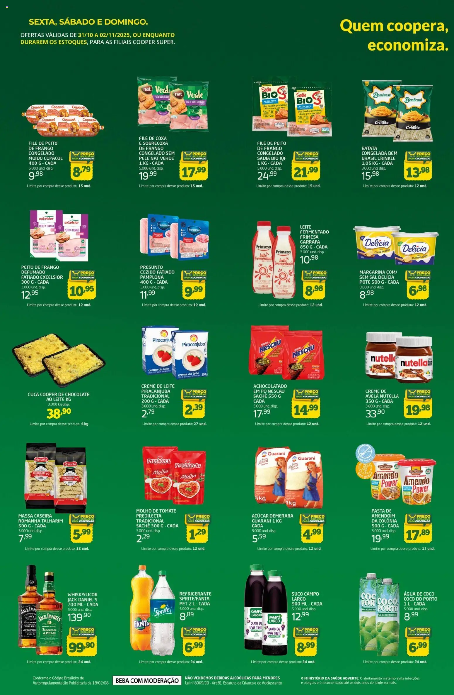 Cooper Folheto - válido de 31.10.2025 | Página: 2 | Produtos: Água de coco, Mesa, Leite, Massa