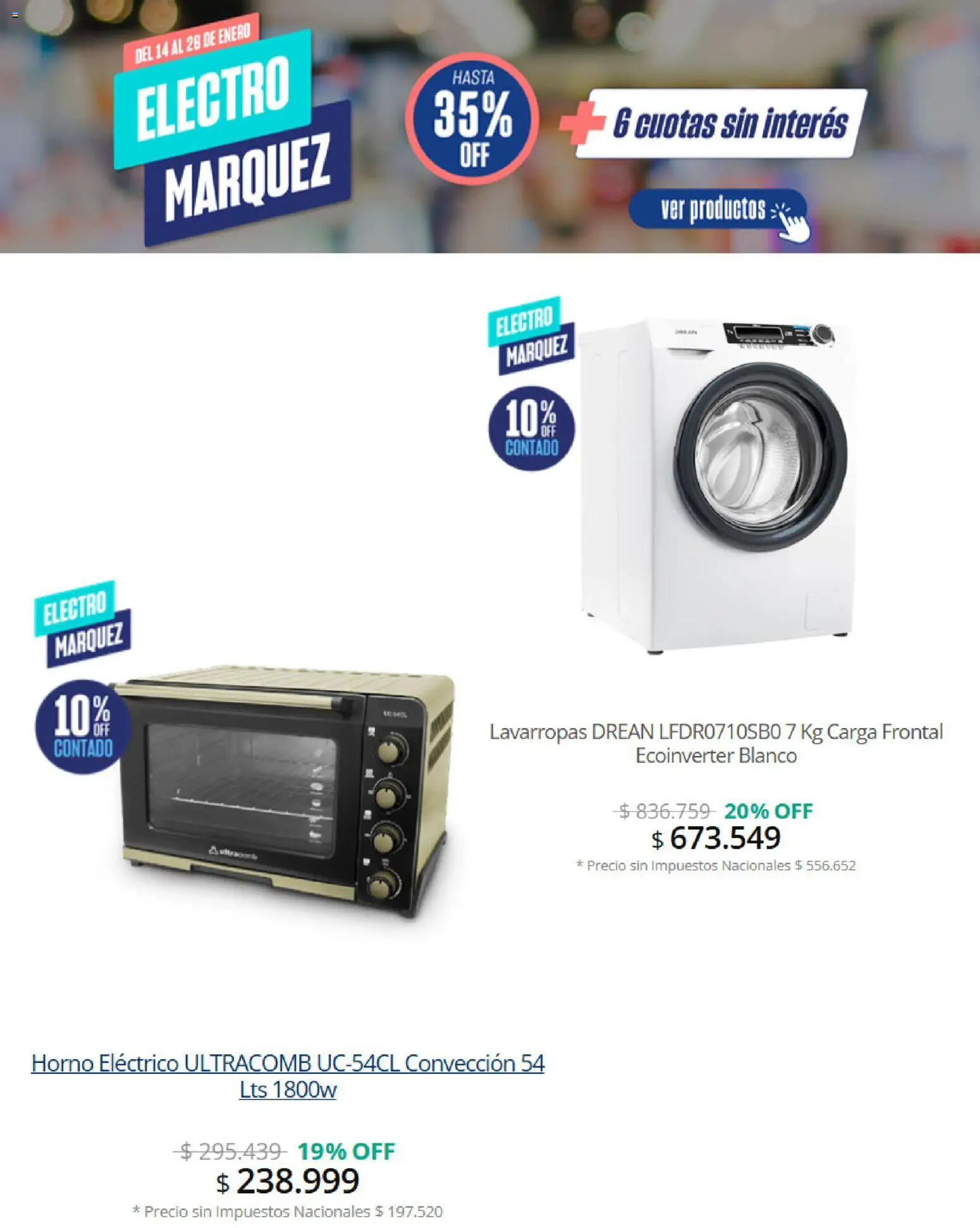 Grupo Marquez Black Friday │ válido desde el 19.01.2026 | Página: 3 | Productos: Horno, Lavarropas, Horno eléctrico