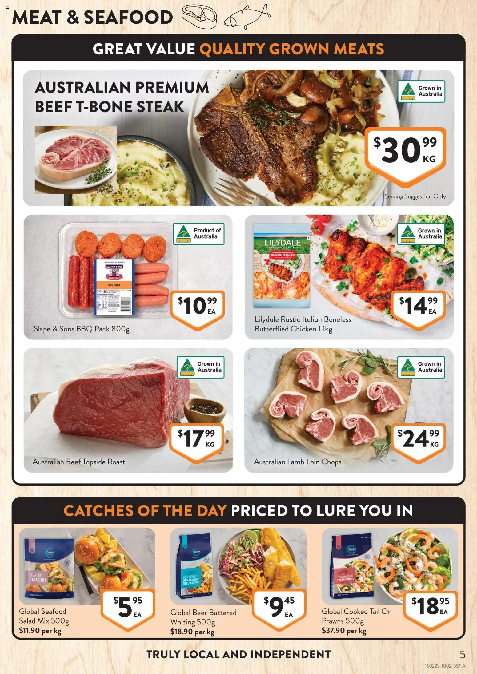 Foodworks catalogue - valid from 18.02.2026 | Page: 5 | Products: Beer, Lamb, Prawns, Seafood