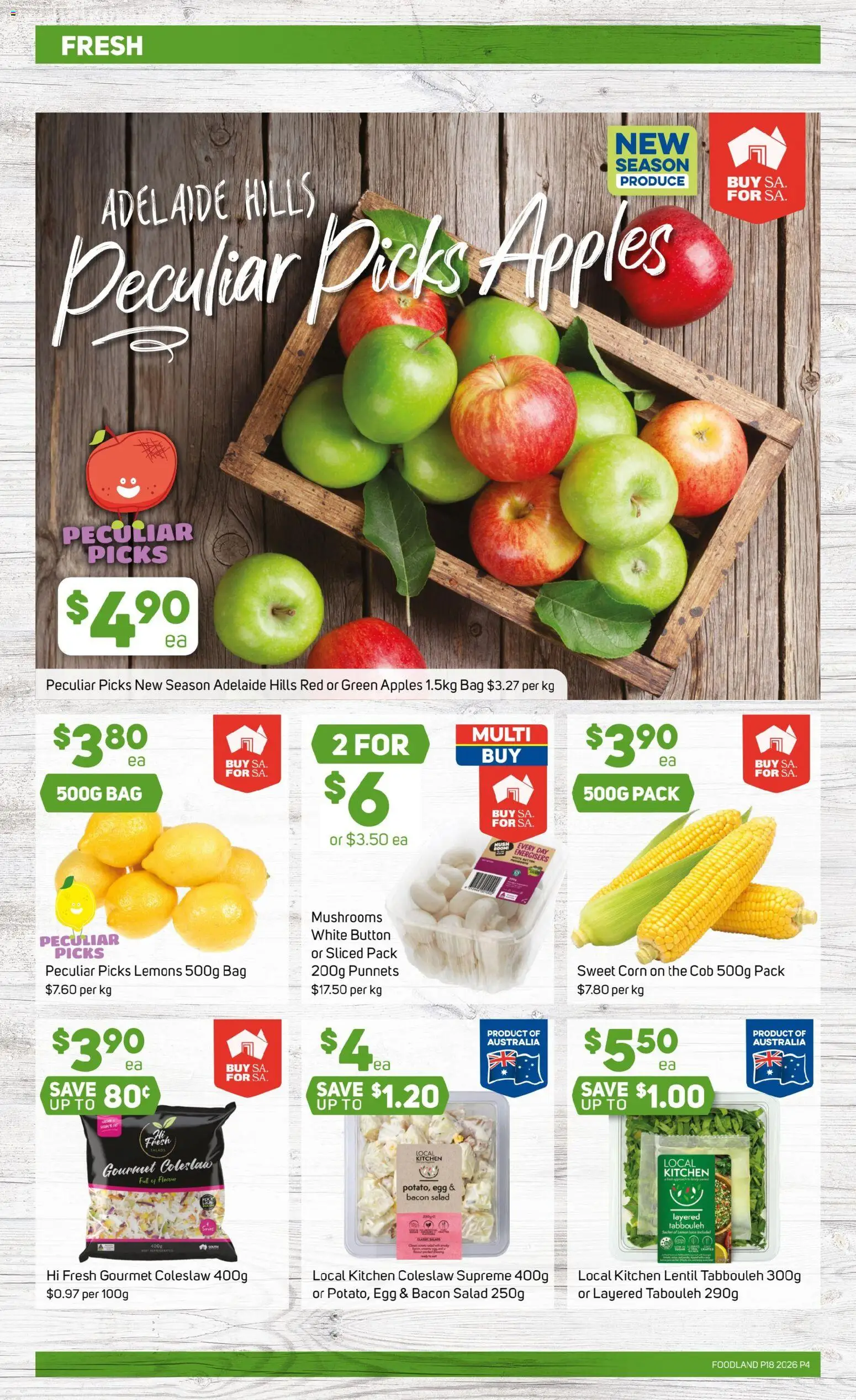 Foodland catalogue - valid from 29.04.2026 | Page: 4 | Products: Bacon, Mushrooms, Salad, Bag