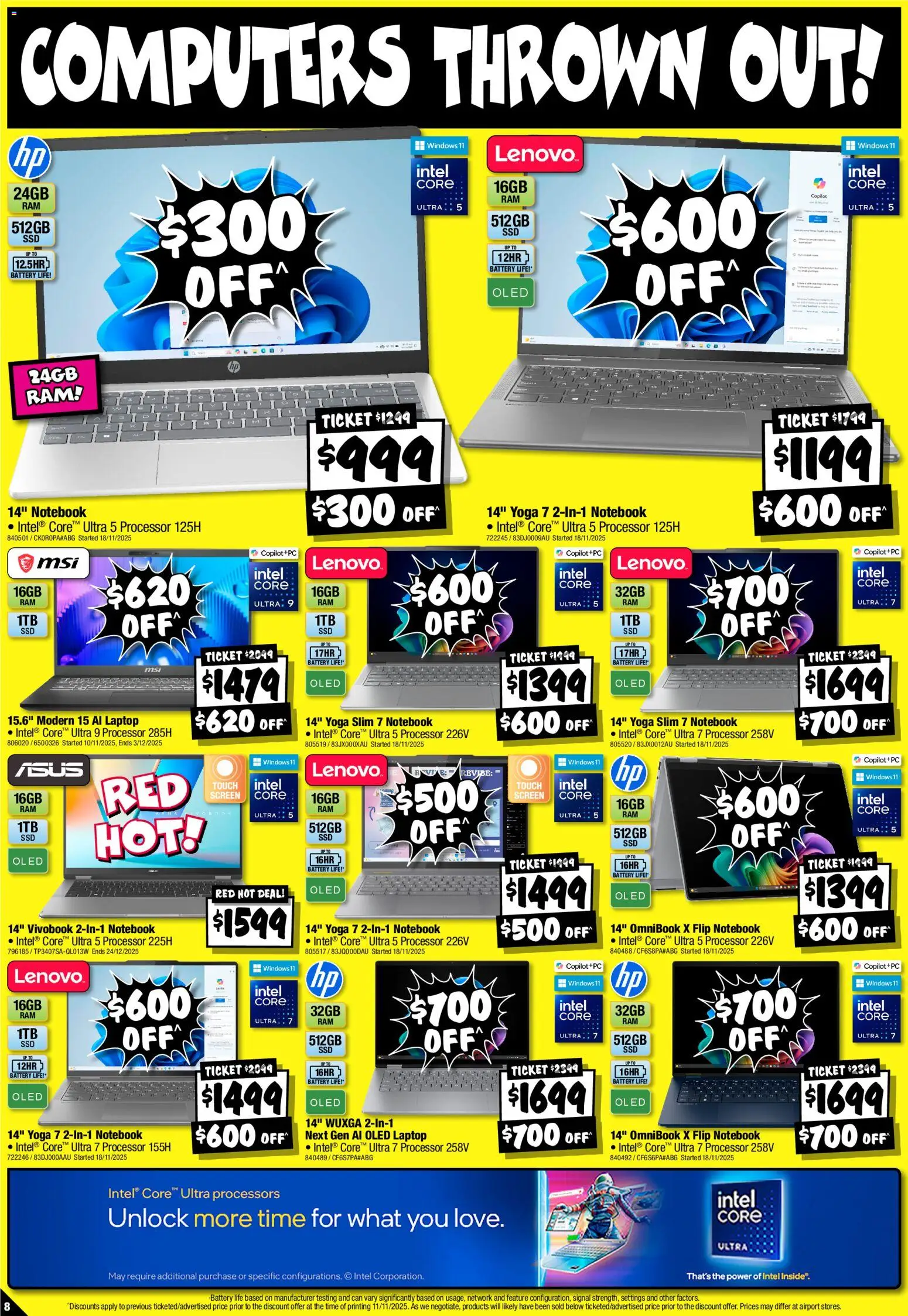 JB Hi-Fi catalogue - valid from 19.11.2025 | Page: 8 | Products: Battery, Notebook, Laptop, Screen