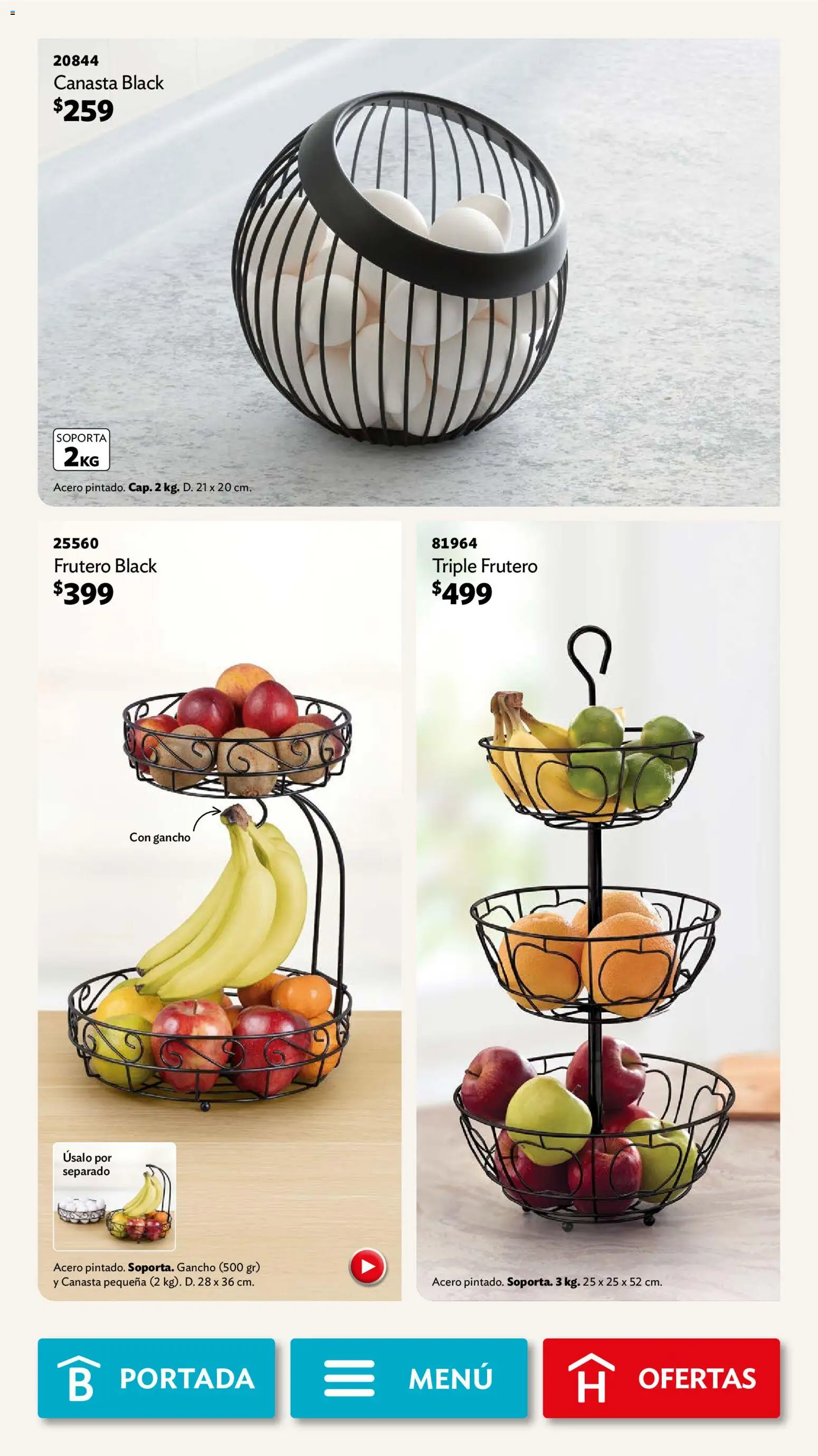 Nuevas ofertas de Betterware válidas en toda la República Mexicana desde el 05.01.2026. ¡Encuentra las mejores ofertas en Betterware campaña 1 2026! | Página: 50 | Productos: Frutero, Canasta